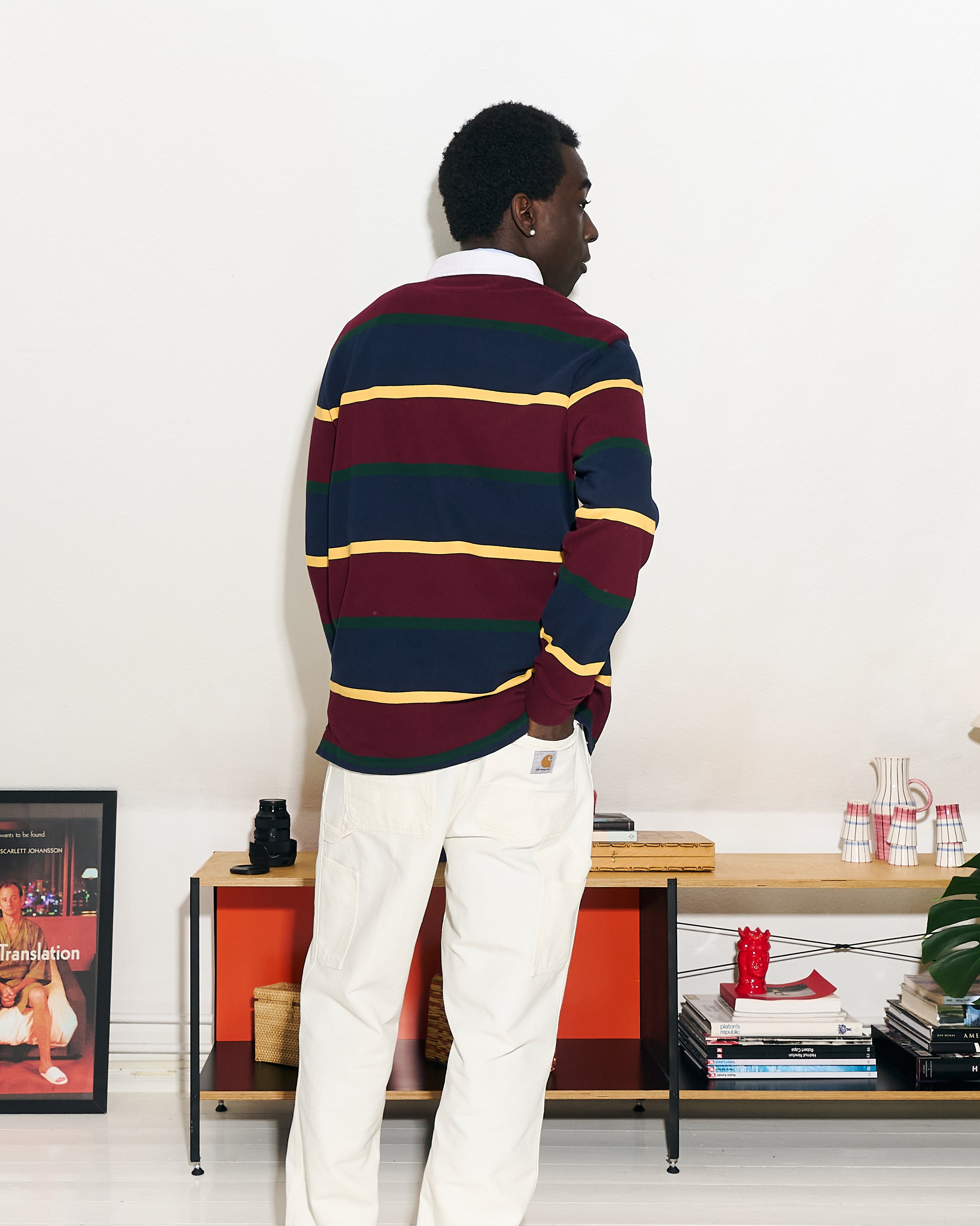 Polo Ralph Lauren Heavy Rugby Jersey Wine Red / Multi Longsleeves Detailfoto | Overkill