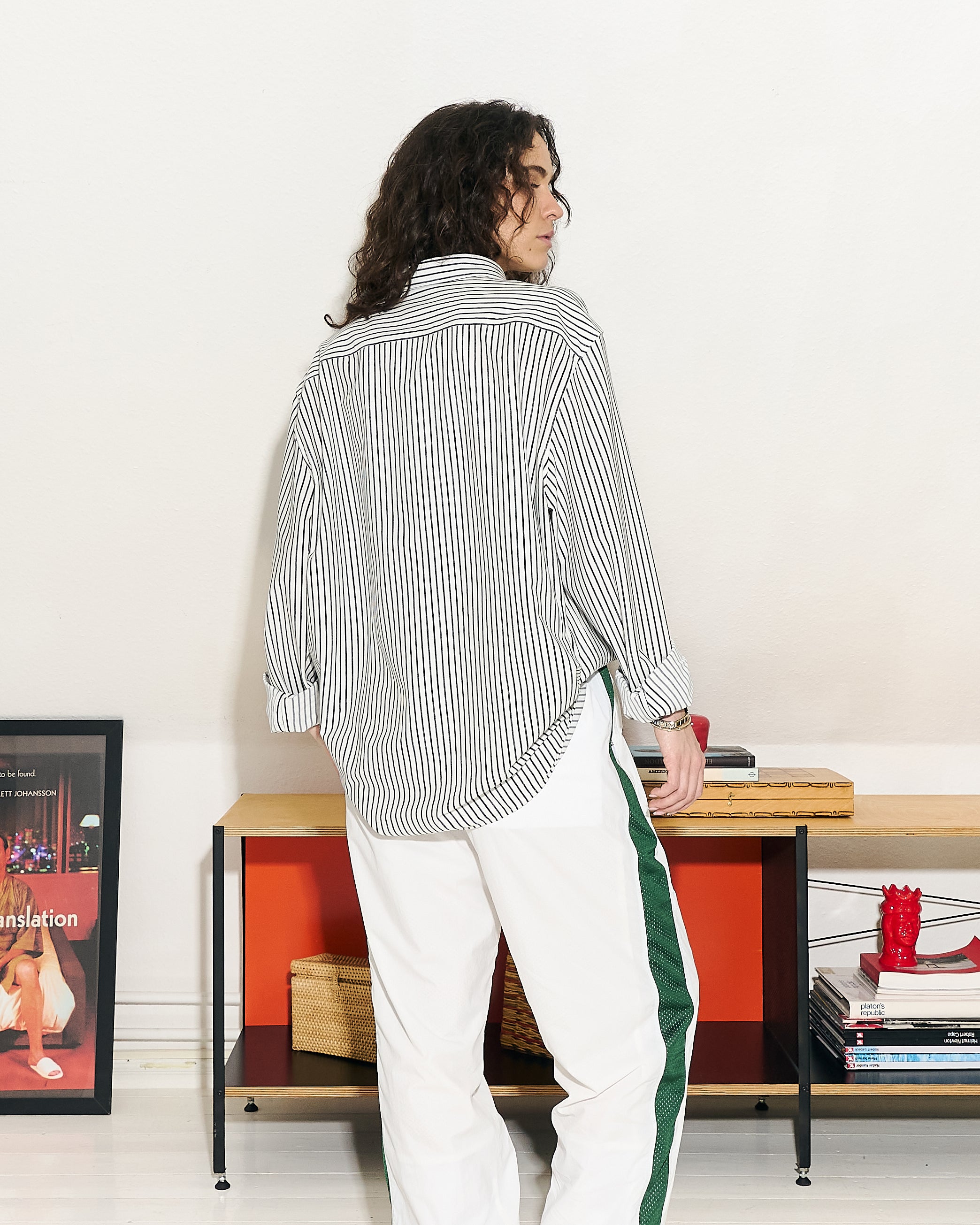 Lacoste Chemise Casual Manches Lo White / Marine Blue Shirts Detailfoto | Overkill