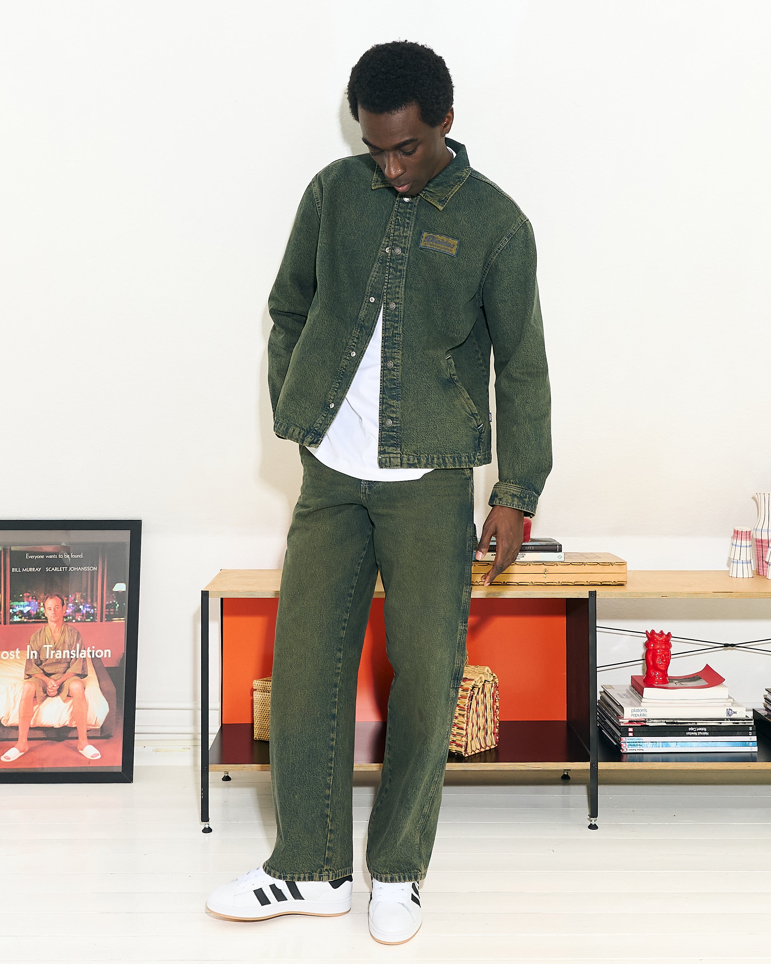 Dickies Lewistown Denim Jacket Green Tone Fade Jackets Close-up | Overkill