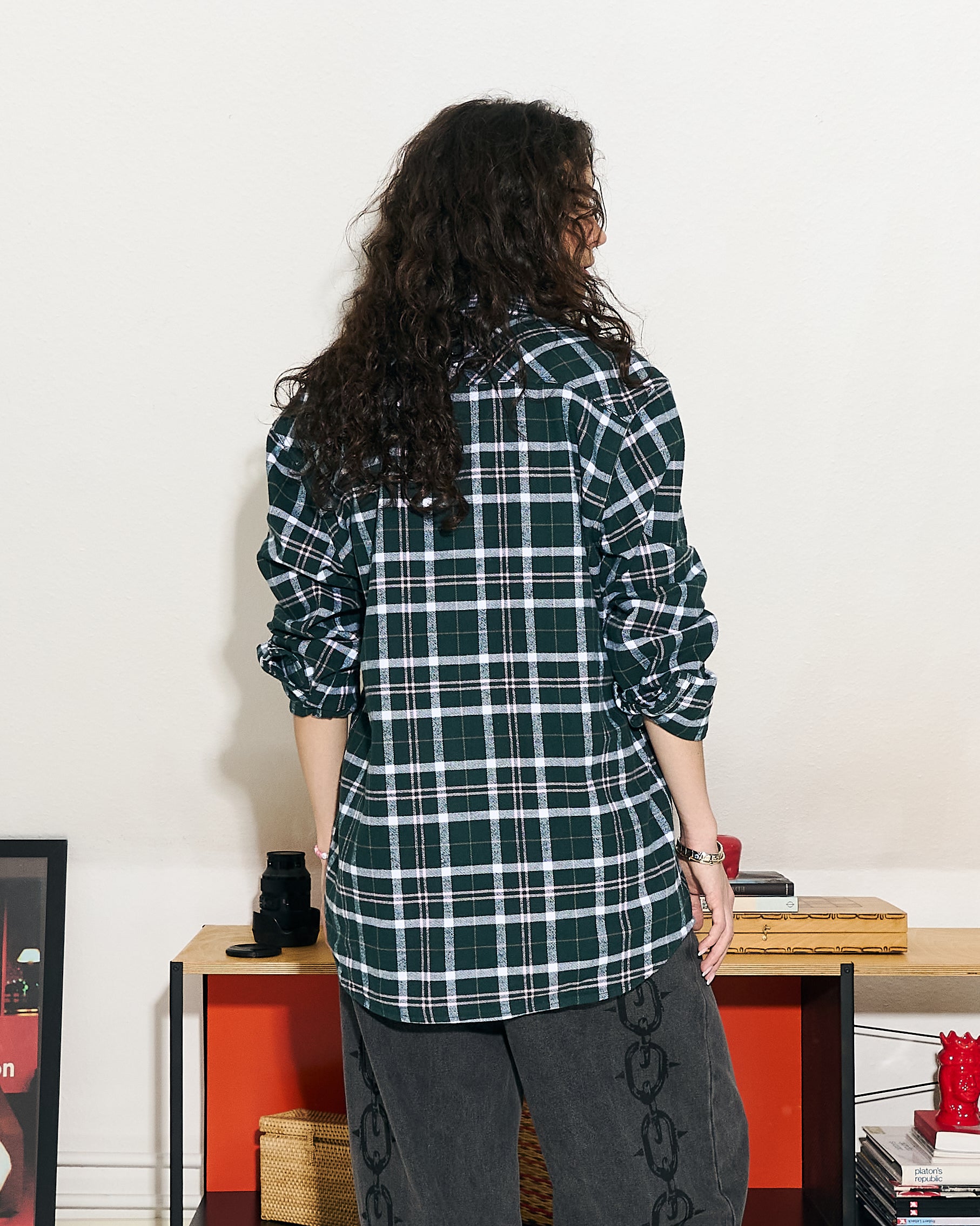 Edwin Labour LS Shirt Pine Grove / Pink Garment Washed Shirts Detailfoto | Overkill