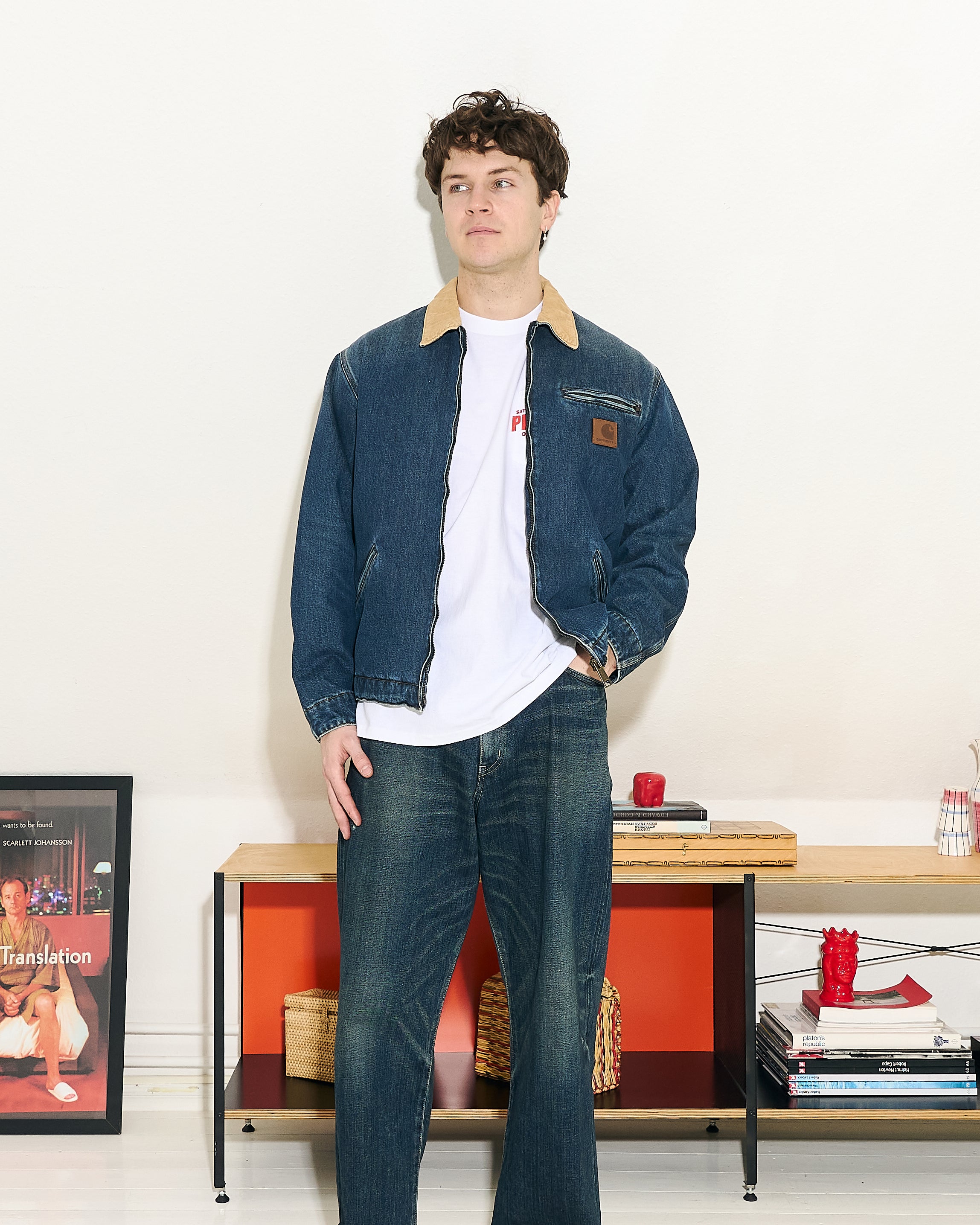 Carhartt WIP OG Detroit Jacket Blue / Dusty H Brown Jackets Close-up | Overkill