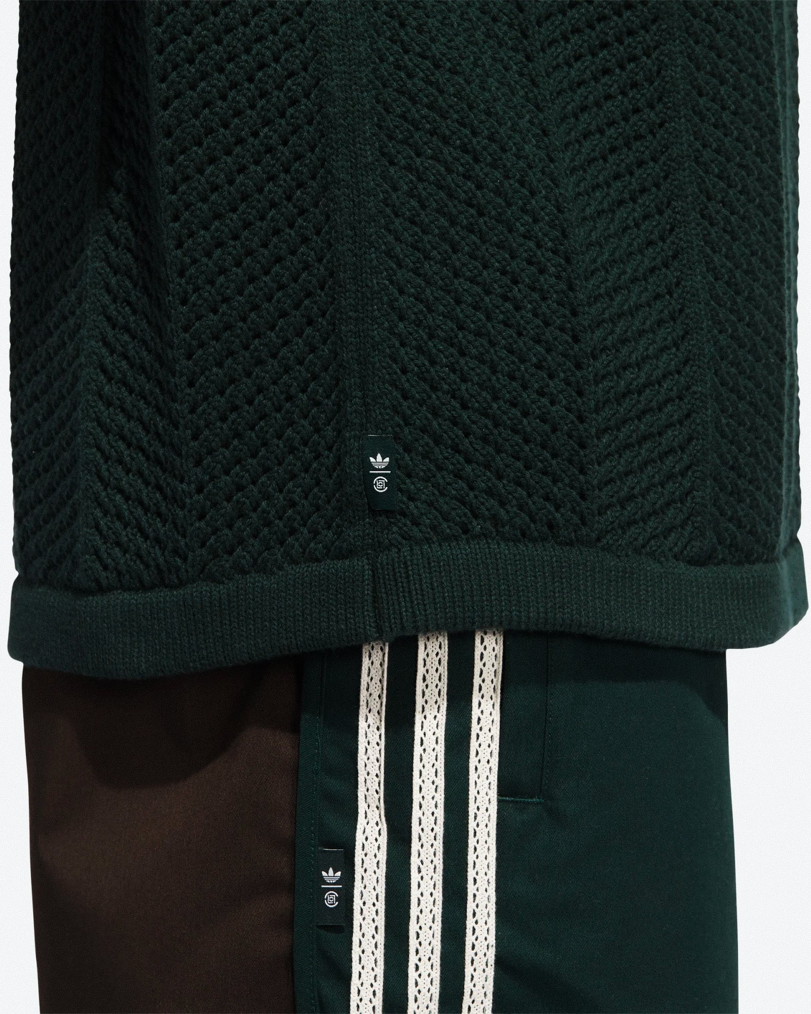 Clot x adidas Knit Polo Green Night Polo IK2942 Model Detail 1 | Overkill