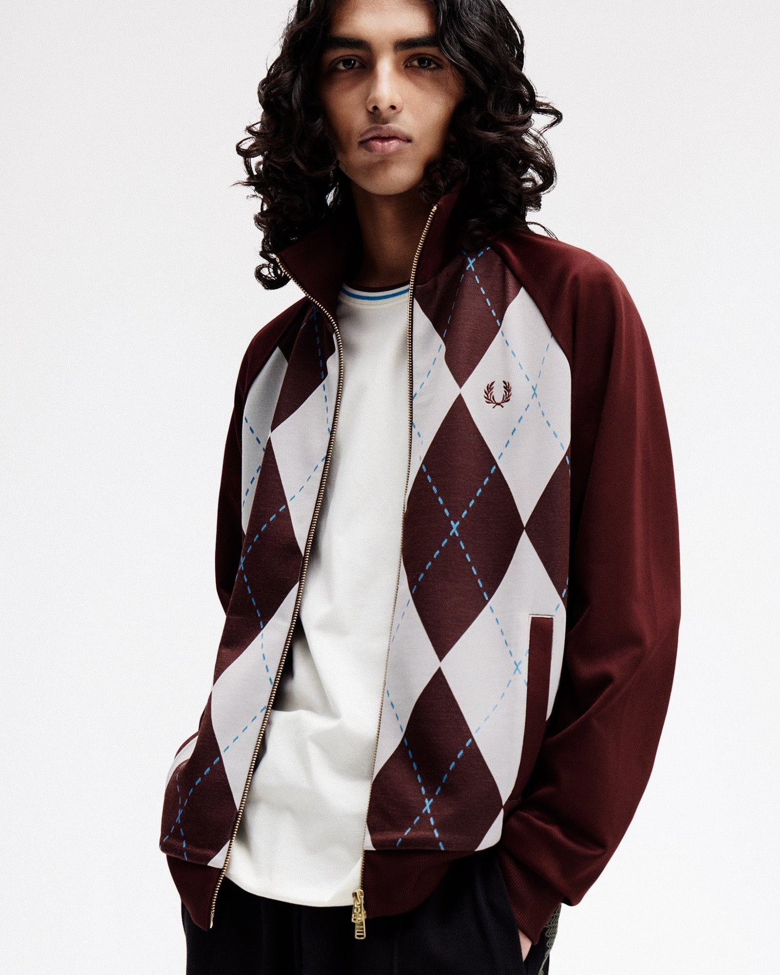 Fred Perry Argyle Track Jacket Oxblood Track Jackets J1319-597 Style Inspiration | Overkill