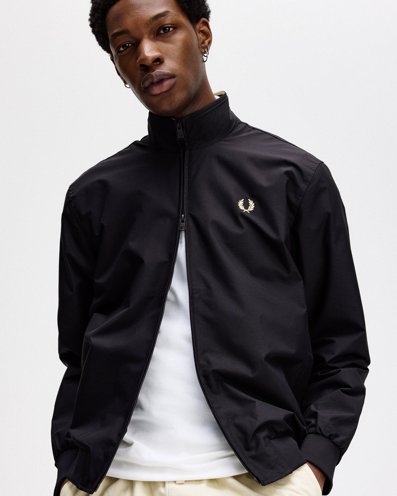 Fred Perry The Brentham Jacket Black Track Jackets Close-up | Overkill