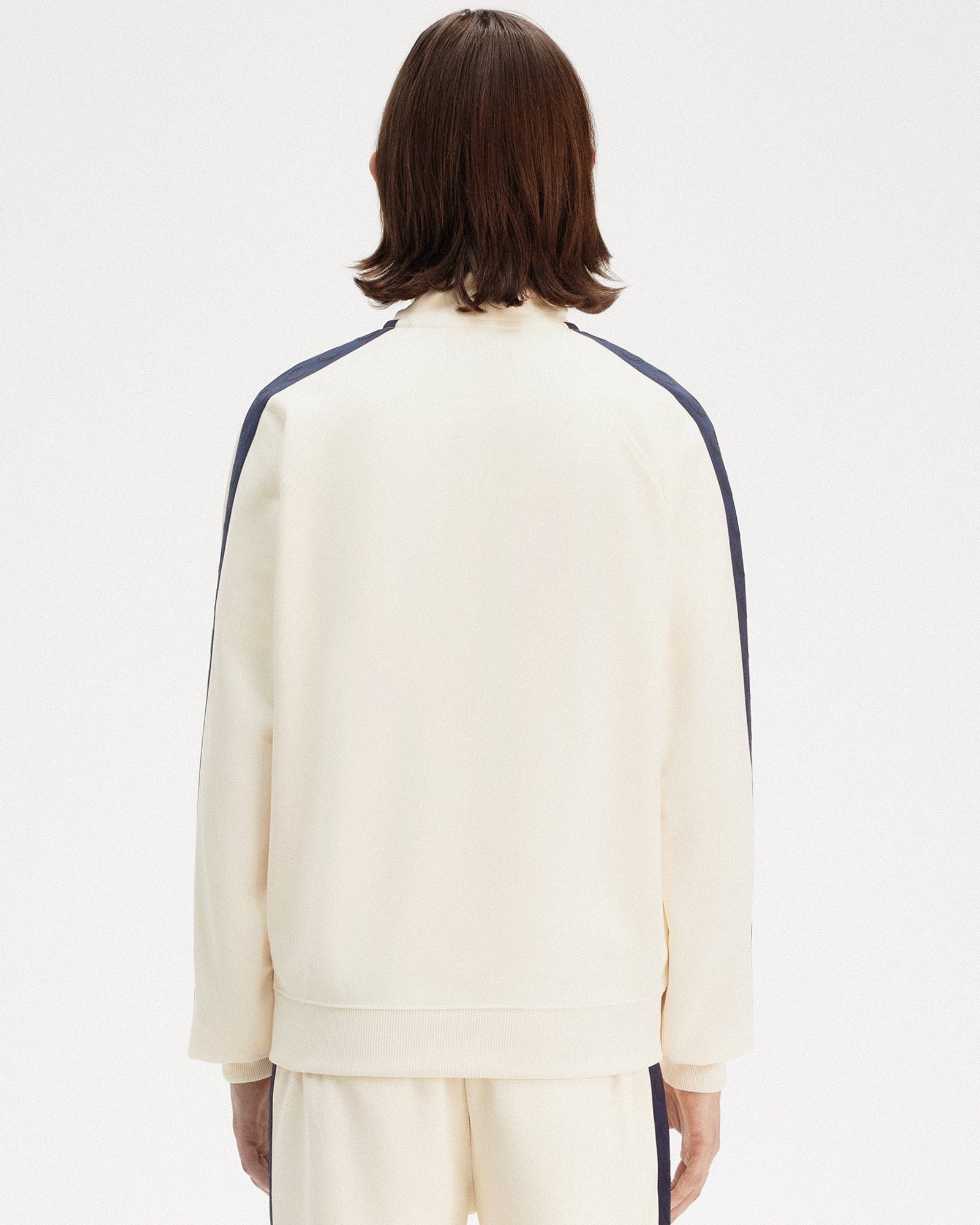 Fred Perry Contrast Tape Track Jacket Ecru / Tennis Blue Track Jackets Detail view 1 | Overkill