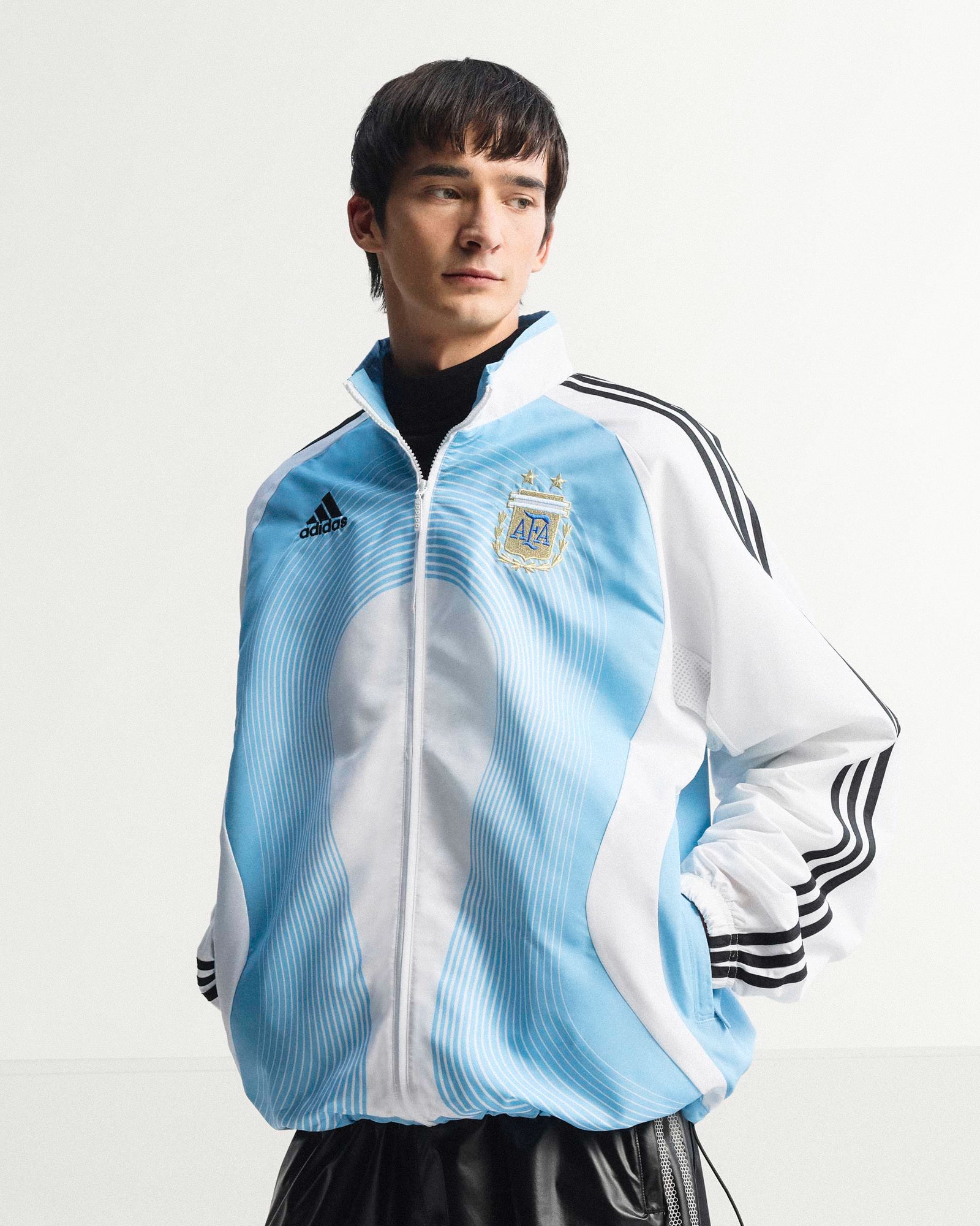 adidas AFA Argentina Home Track Top 06 White Track Jackets JM1091 On Model Front View | Overkill