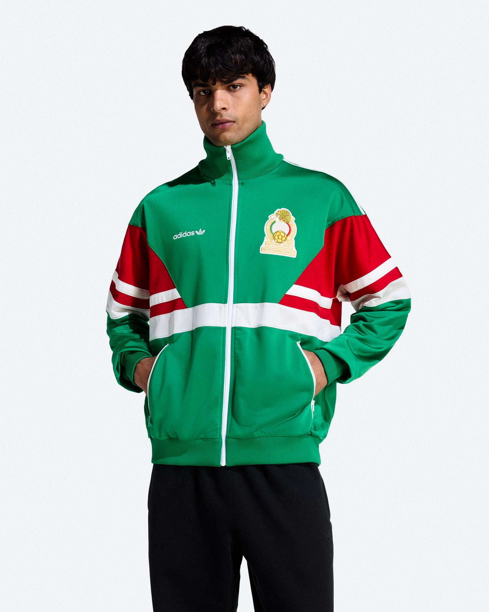 adidas FMF Mexico Track Top 86 Green Track Jackets JM1092 On Model Front View | Overkill