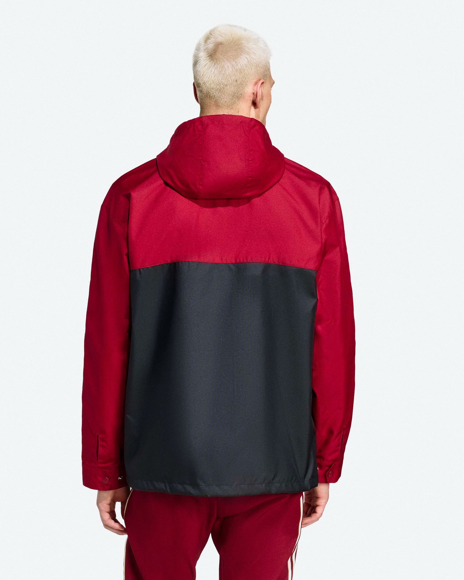 adidas FC Arsenal Icon Parka Team Coll Burgundy 2 / Black Jackets JM9394 On Model Back View | Overkill