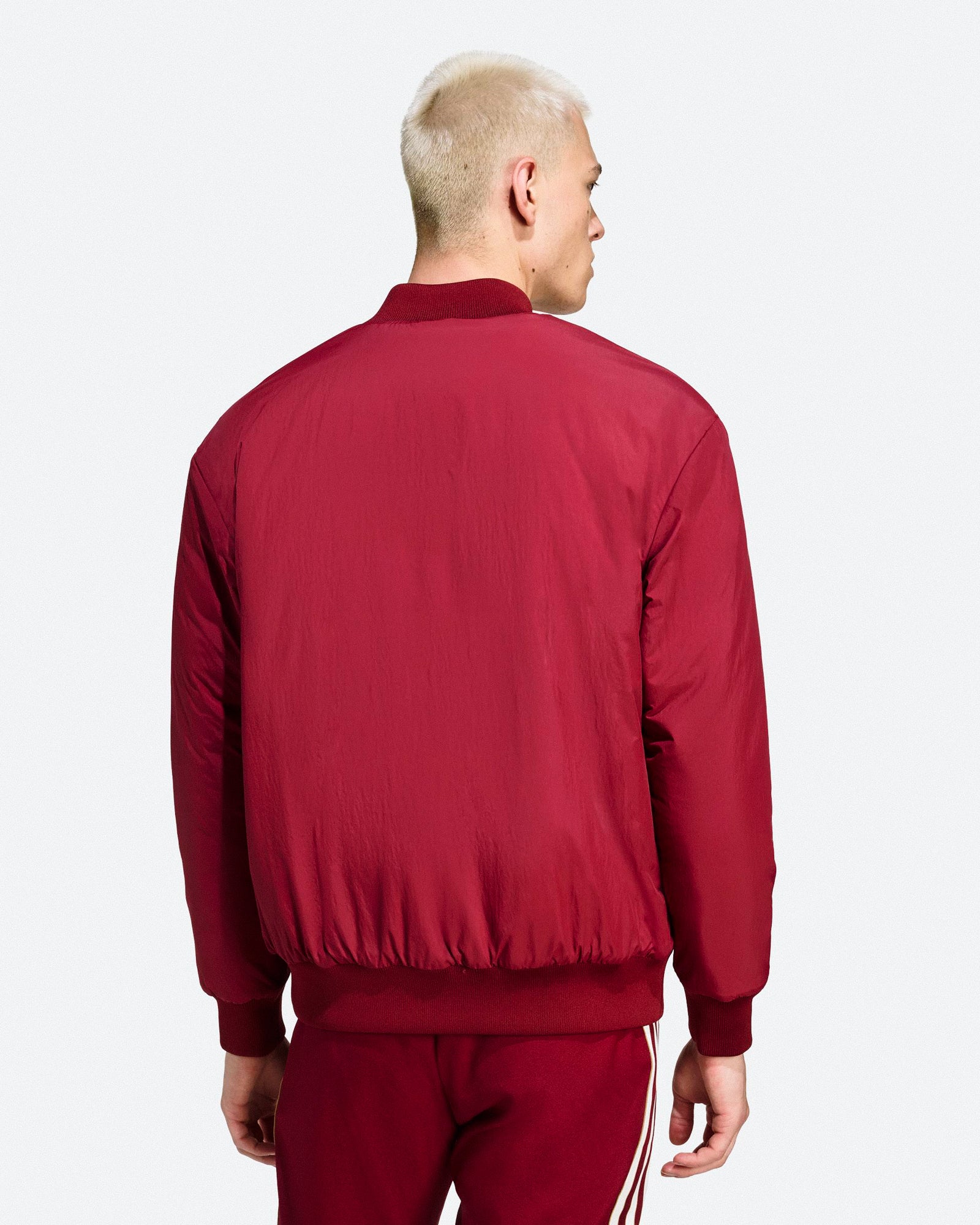adidas Arsenal FC Icon Reversible Jacket Team Coll Burgundy 2 / Black Jackets JM9404 On Model Back View | Overkill