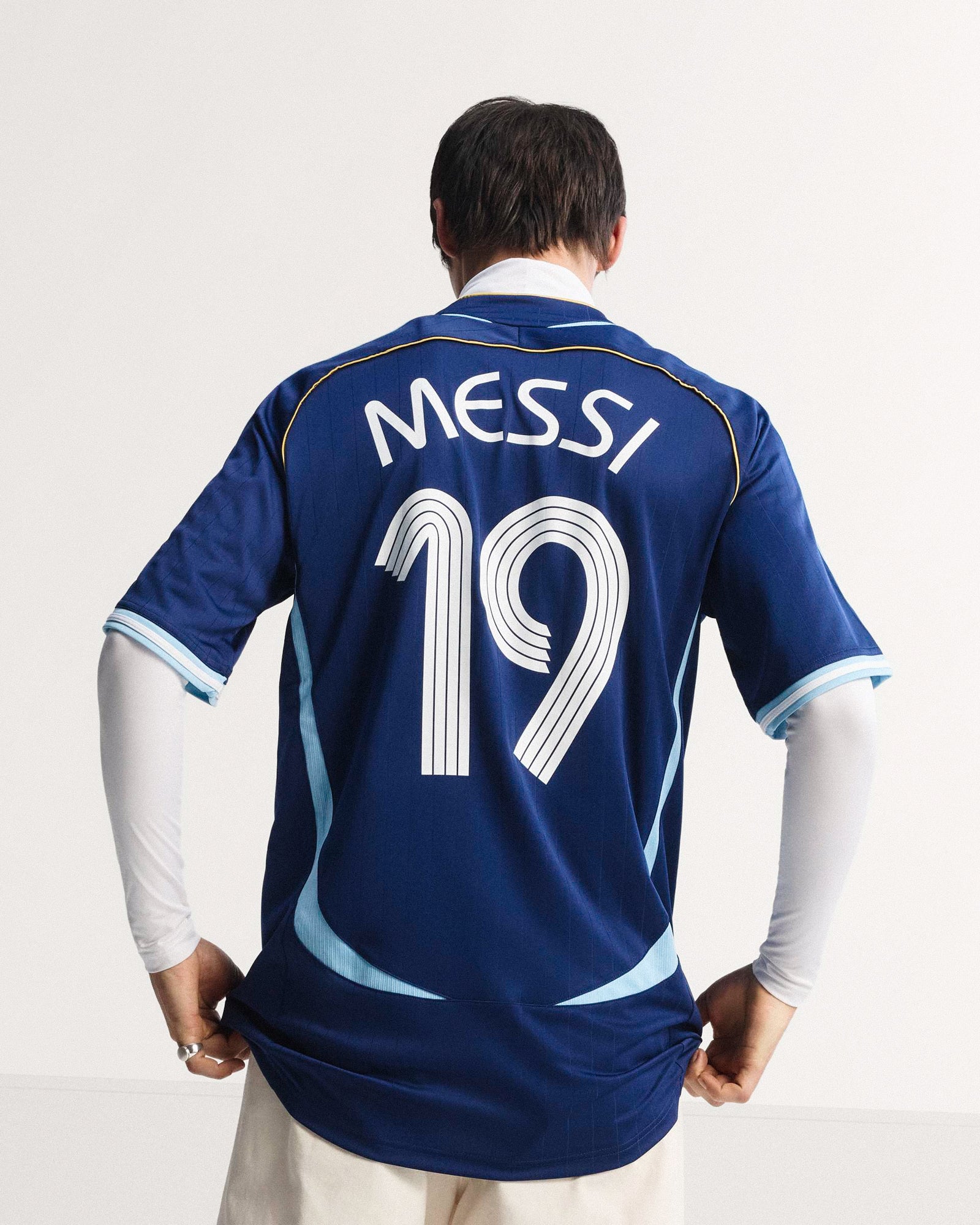 adidas AFA Argentina Away Jersey 06 M Dark Blue T-Shirts JN3709 On Model Back View | Overkill