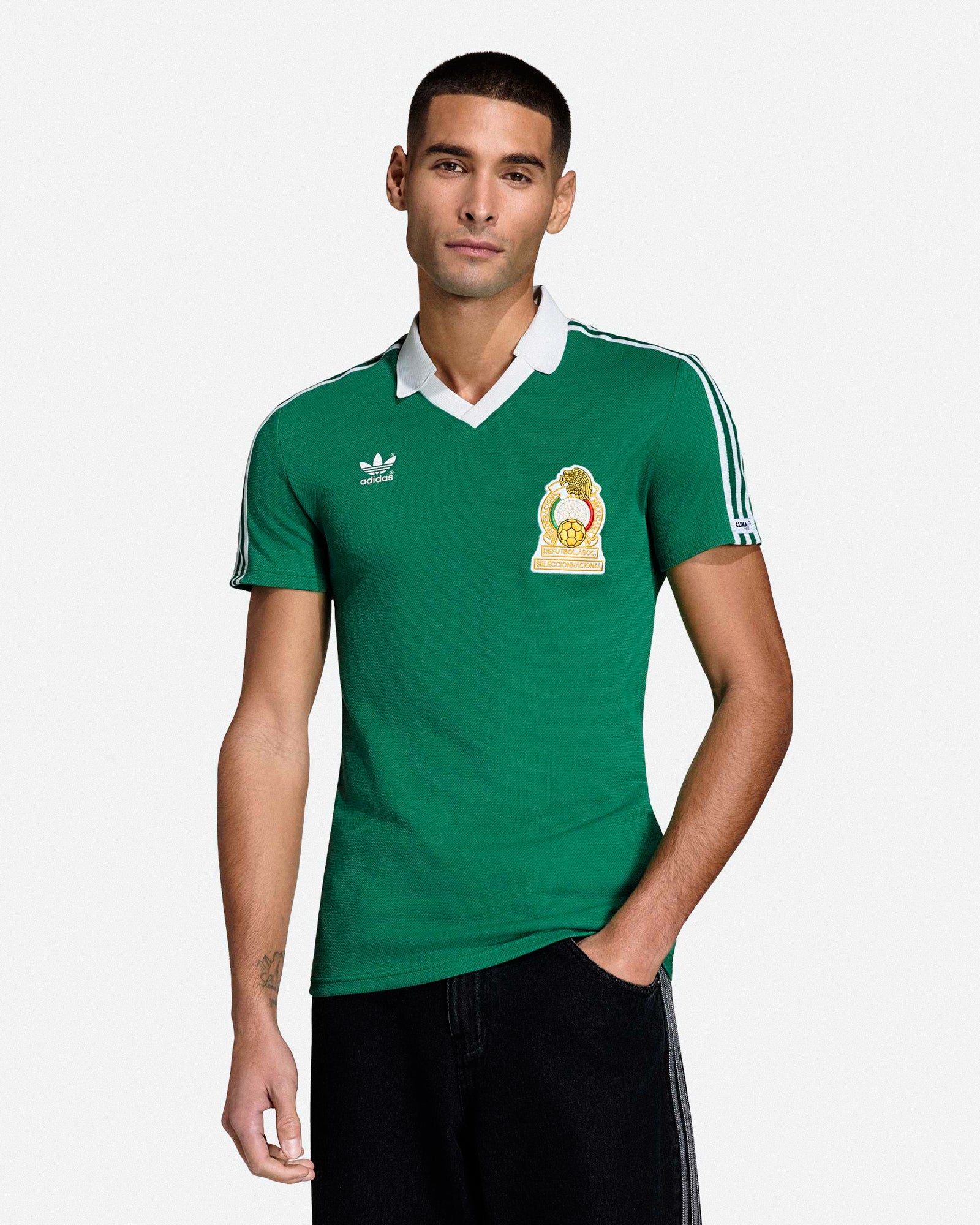 adidas FMF Mexico Home Jersey 86 Green T-Shirts JN3710 On Model Front View | Overkill