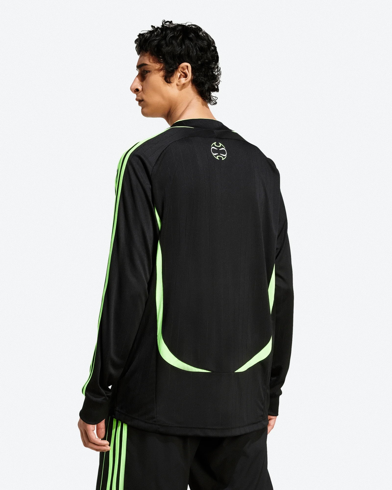 adidas Teamgeist Longsleeve Black / Signal Green Longsleeves JW5908 On Model Back View | Overkill