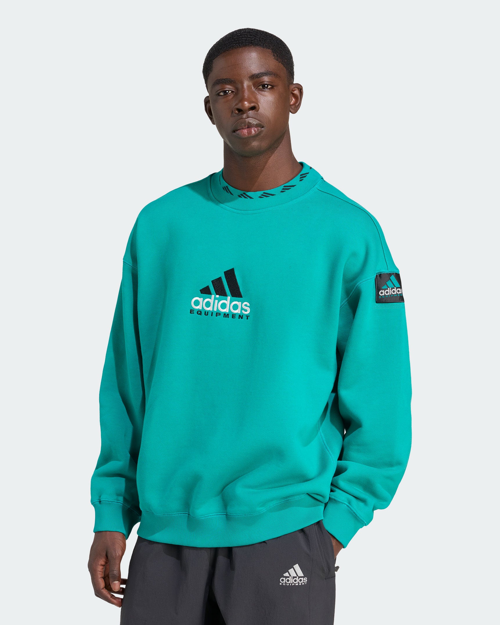 adidas Equipment Washed Crew Equipment Green Sweatshirts JX1570 Detail View 3 | Overkill
