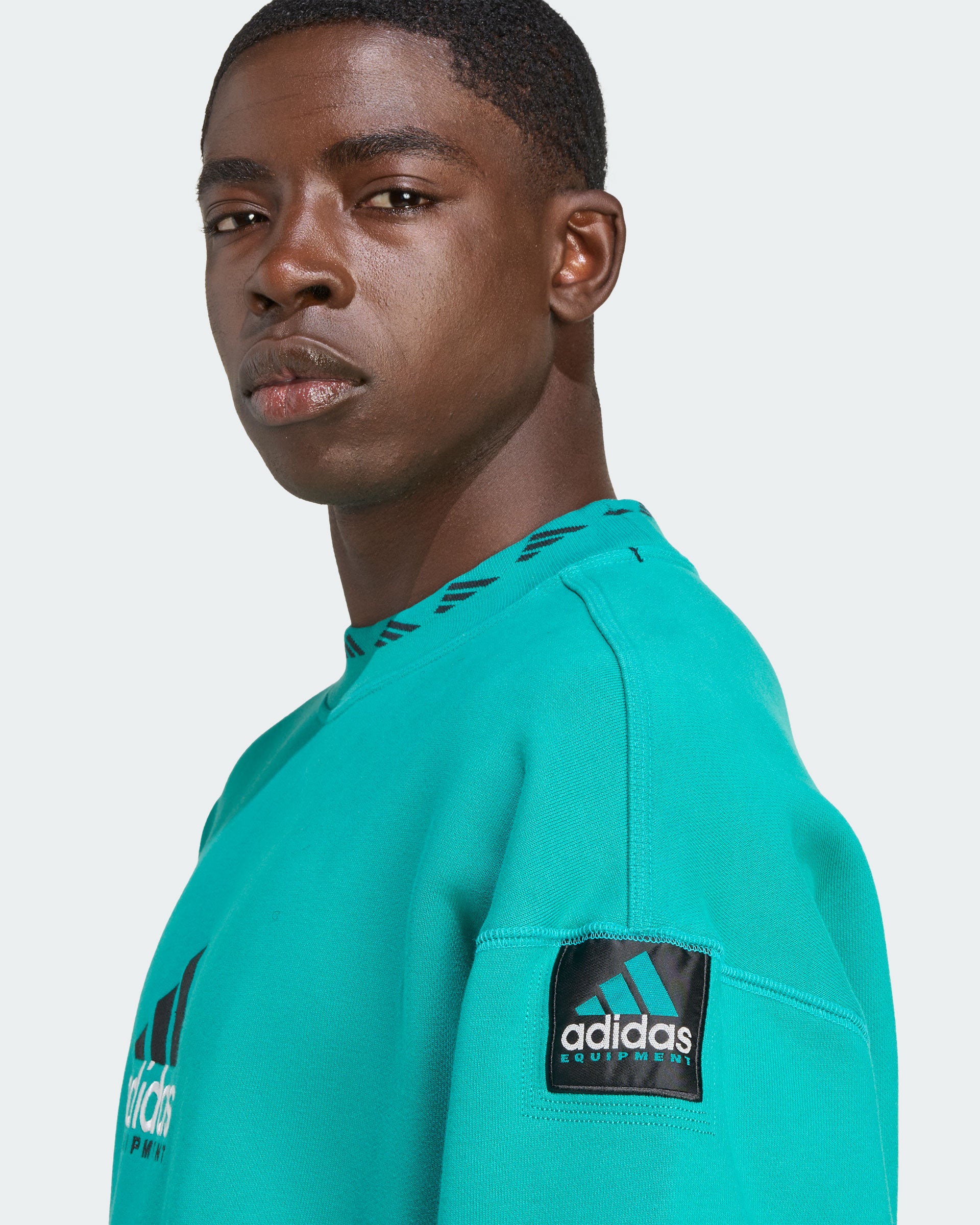 adidas Equipment Washed Crew Equipment Green Sweatshirts JX1570 Detail View 4 | Overkill