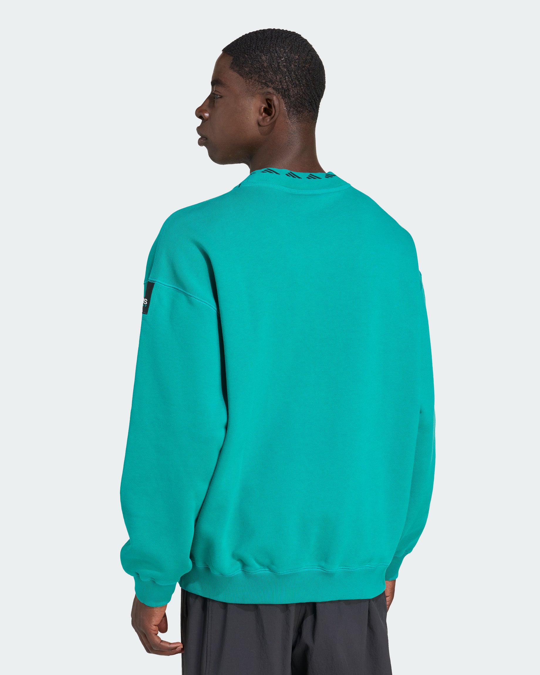 adidas Equipment Washed Crew Equipment Green Sweatshirts JX1570 Detail View 5 | Overkill