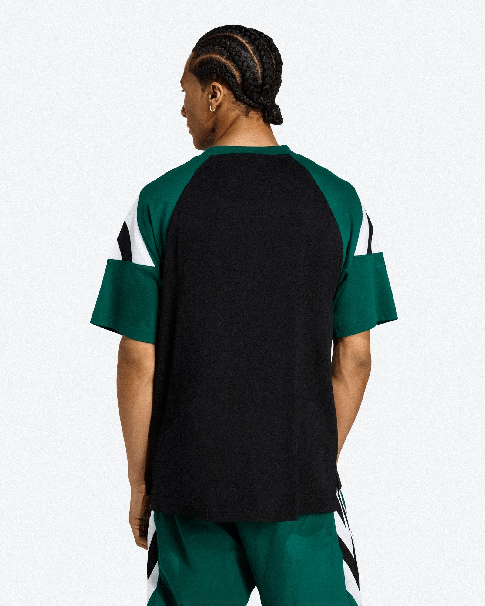 Adidas Cutline Tee Black / Collegiate Green T-Shirts JX3075 On Model Back View | Overkill