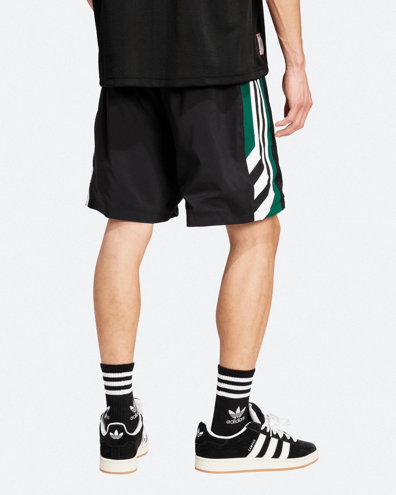 Adidas 90s Football Shorts Black Shorts JX3077 On Model Back View | Overkill