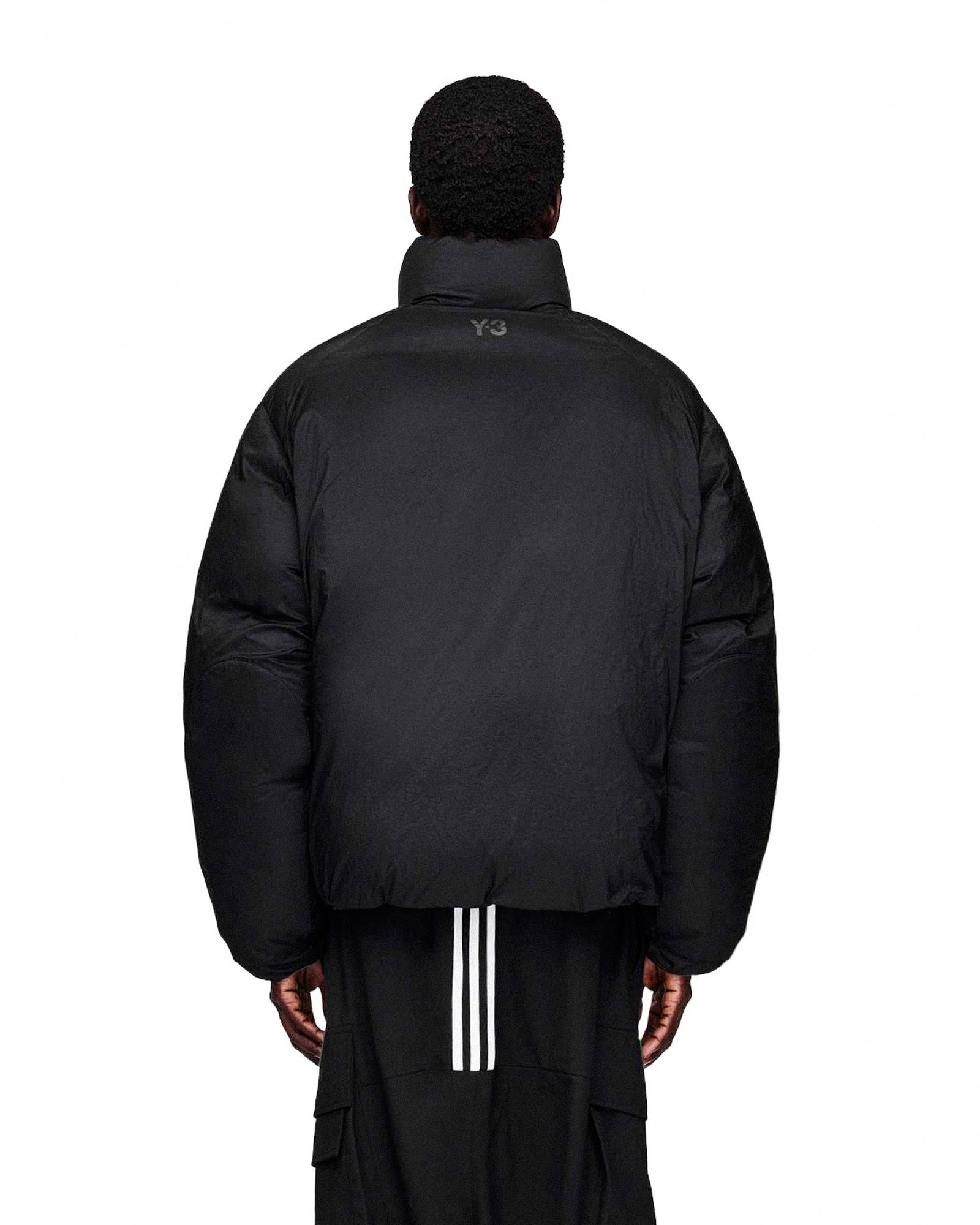 Y-3 M Puffer Jacket Black Puffer Jacket JX7282 On Model Back View | Overkill
