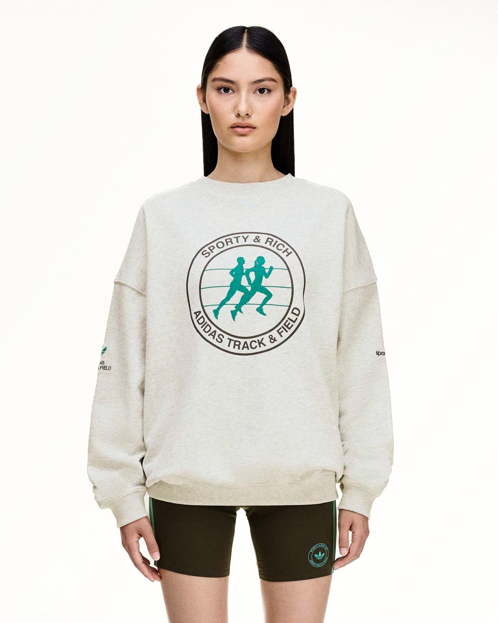 adidas Sweater Light Grey Heather Sweatshirts KA0719 On Model Front View | Overkill