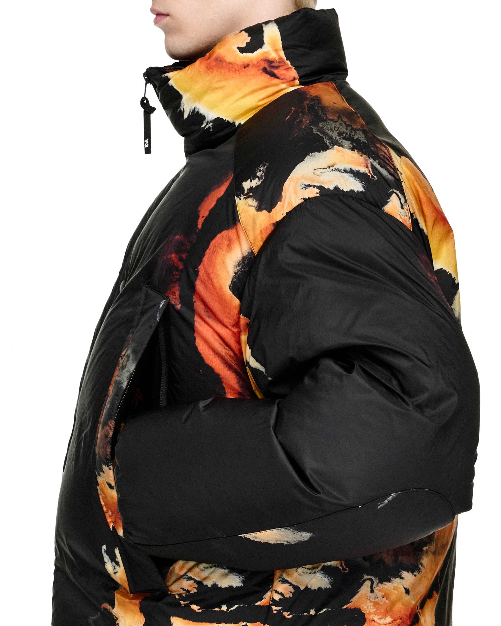 Y-3 M AOP Puffer Jacket Black Puffer Jackets KA2364 Model Detail 1 | Overkill