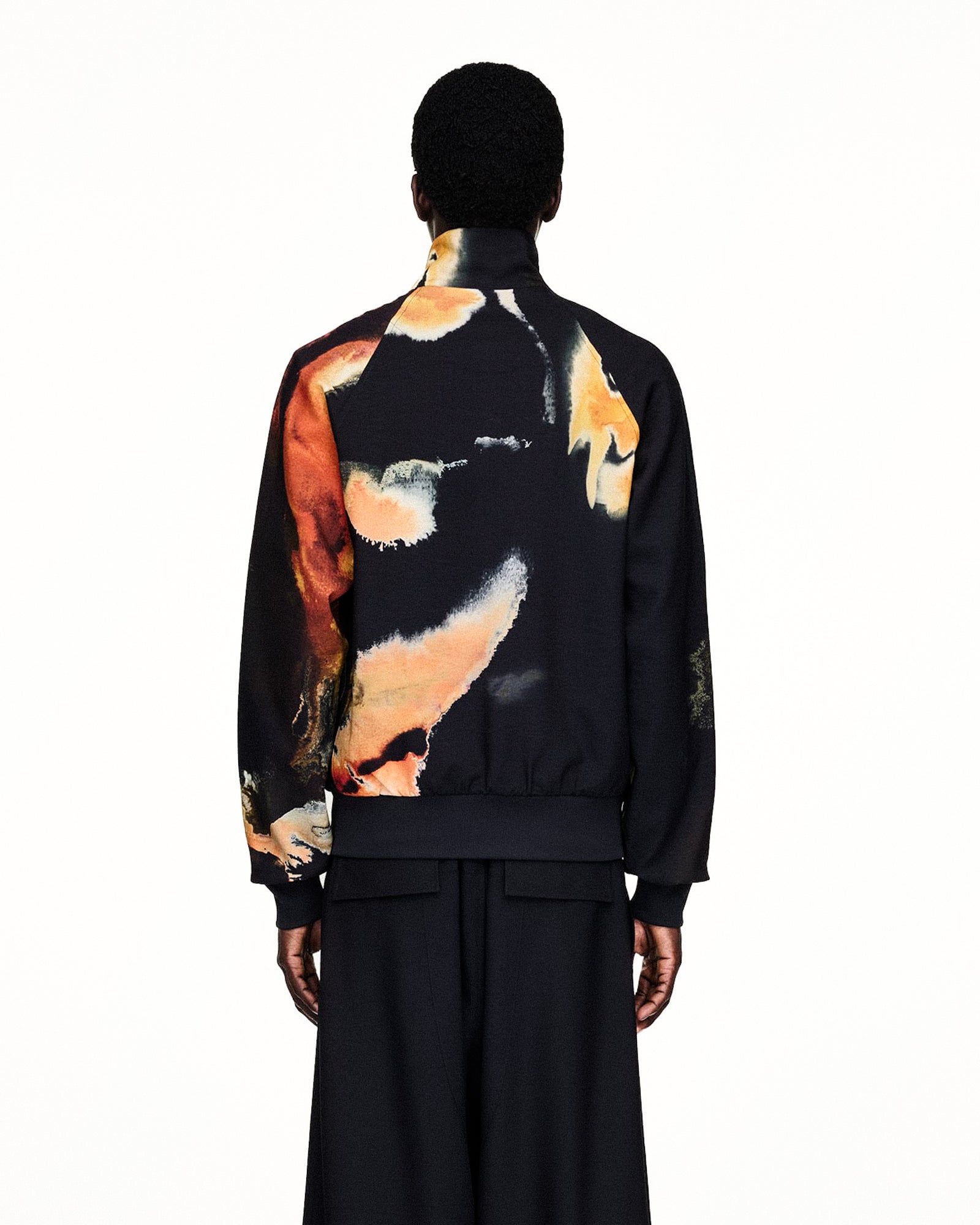 Y-3 AOP M 3S TT Black Track Jackets KA9622 On Model Back View | Overkill