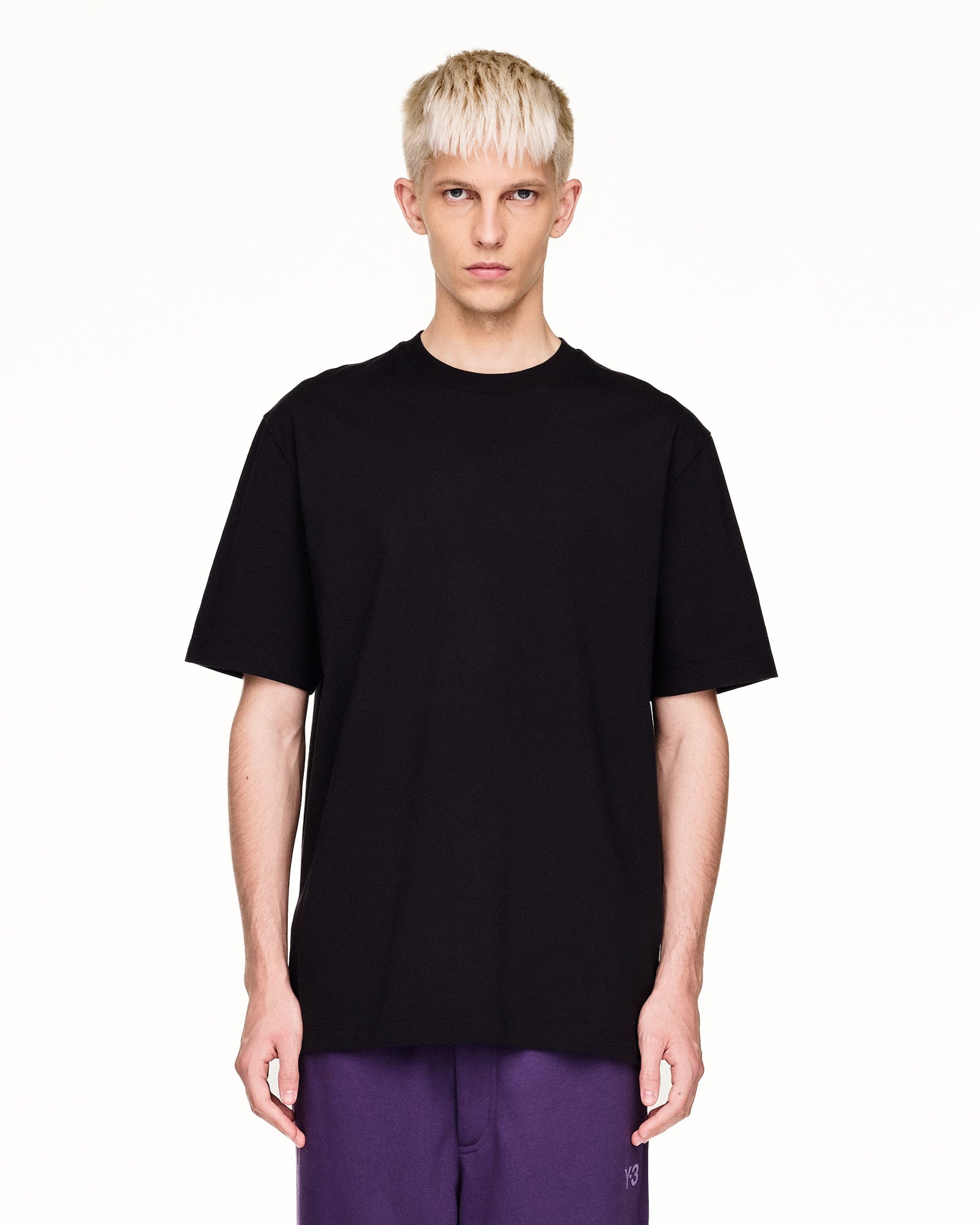Y-3 M Merch SS Tee Black T-Shirts KB2608 On Model Front View | Overkill