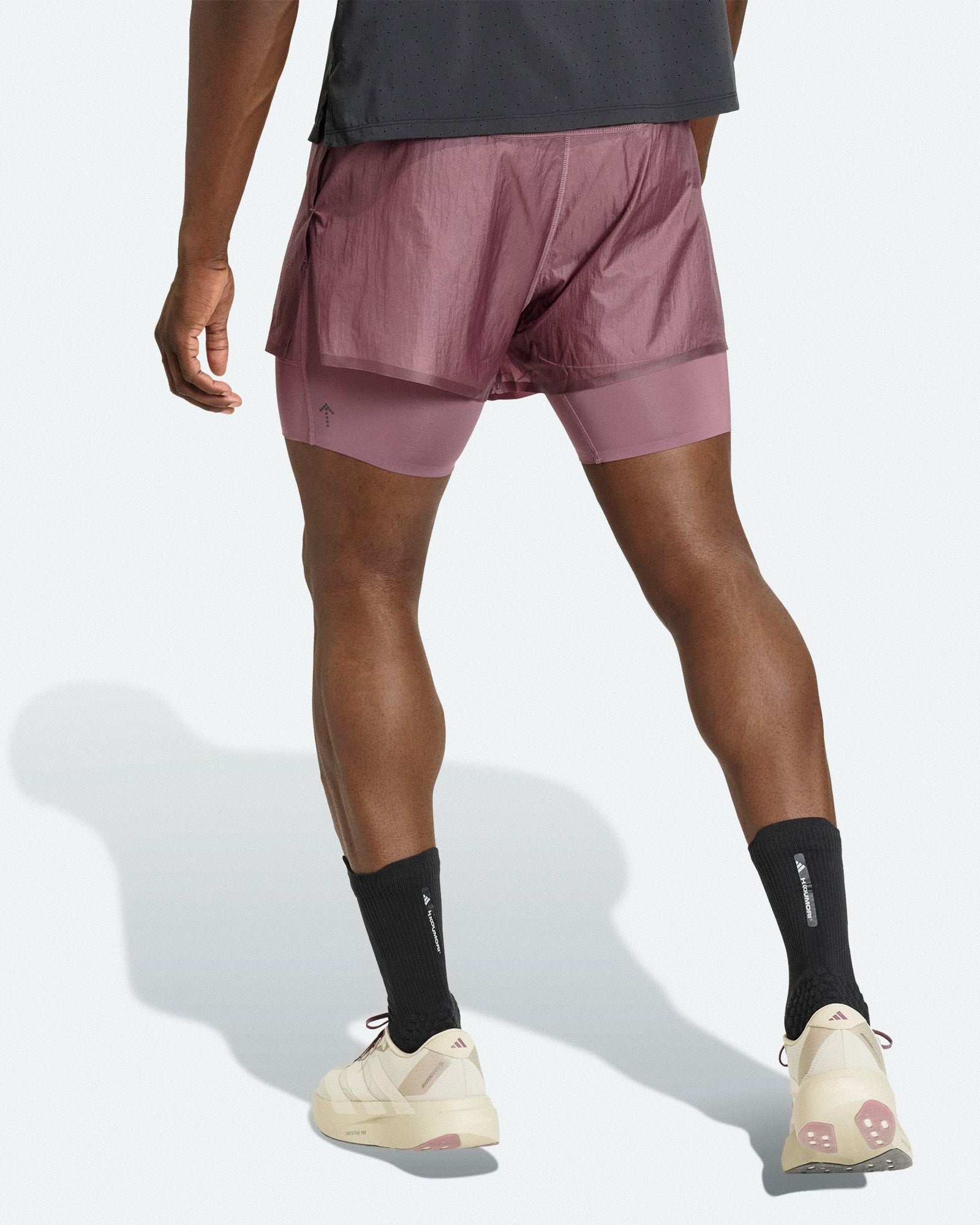 adidas 2-In-1 Shorts Shadow Fig Shorts KB8431 On Model Back View | Overkill