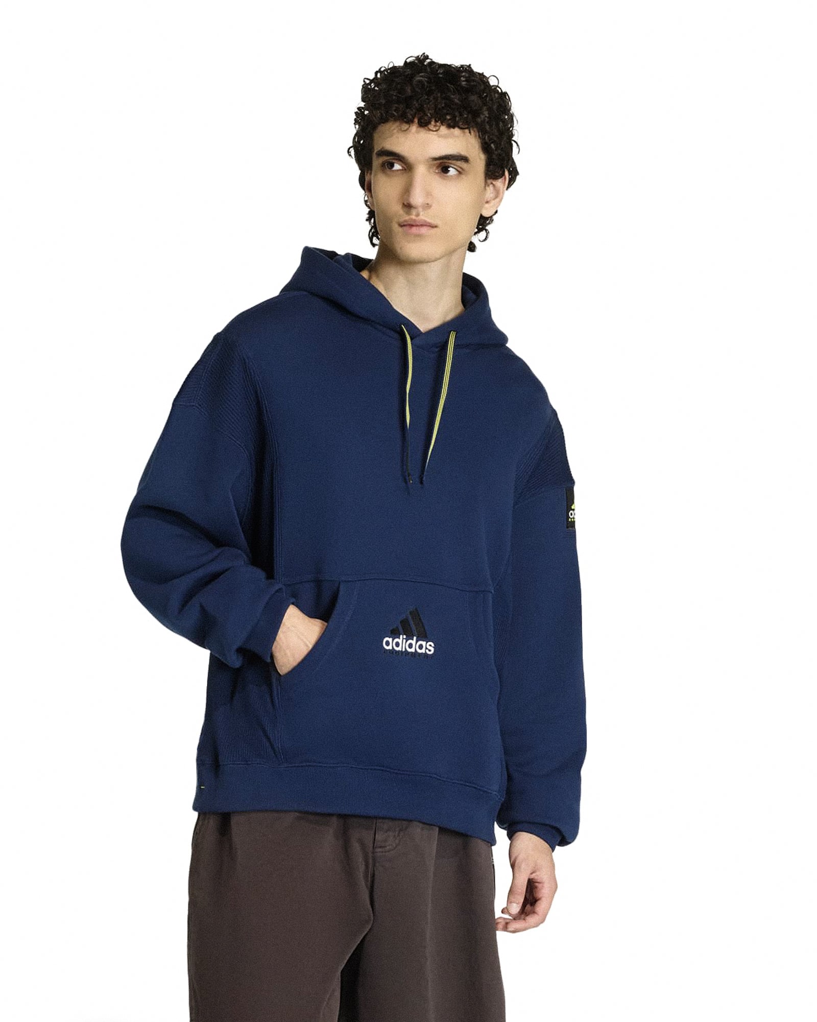 adidas Equipment Hoodie Night Indigo Hoodies KB9330 On Model Front View | Overkill