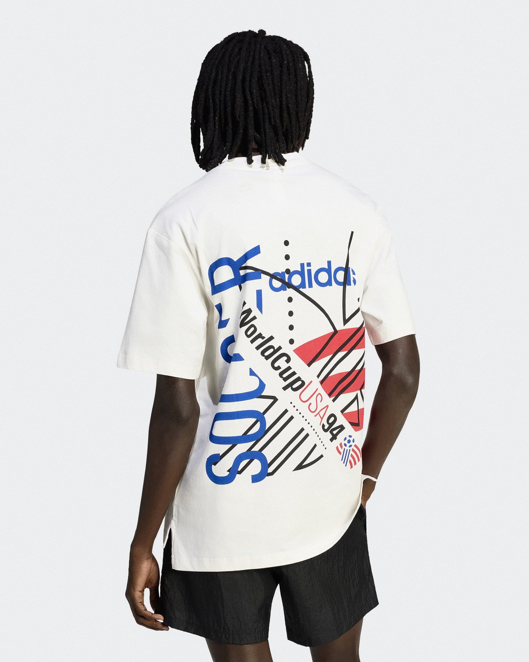 adidas Graphic Tee Cloud White T-Shirts KC5424 On Model Back View | Overkill