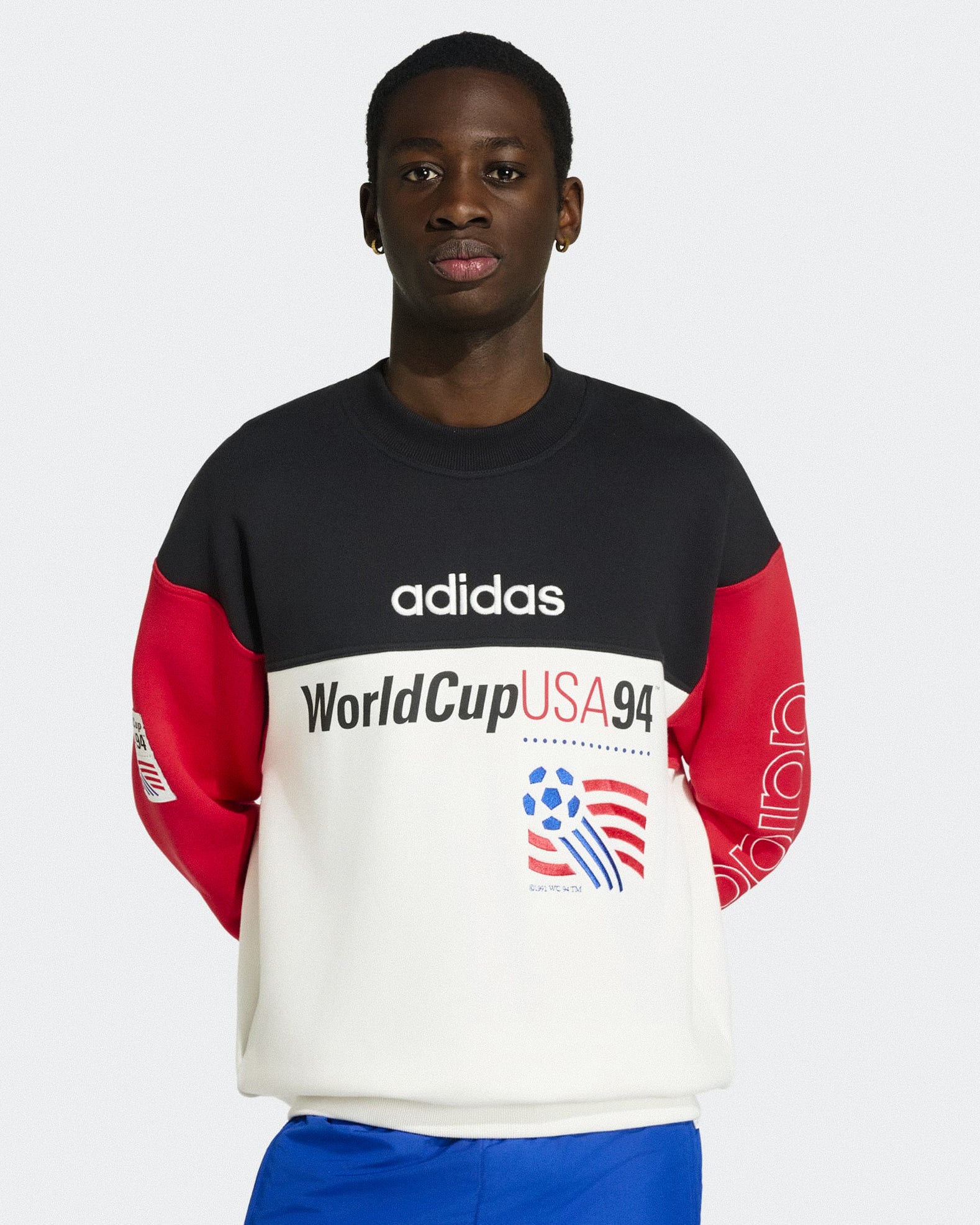 adidas Graphic Sweatshirt Black / Cloud White Sweatshirts KC5447 On Model Front View | Overkill