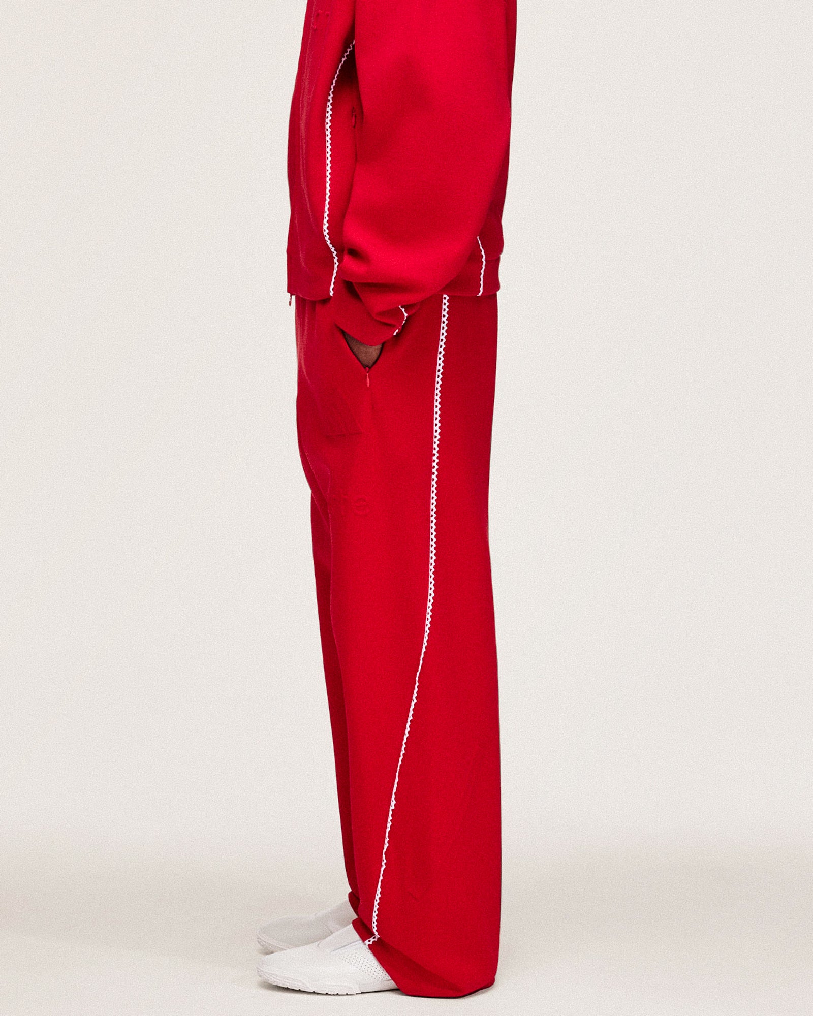 adidas Z.N.E. Pant Better Scarlet / White Sweat & Track Pants KC9596 On Model Back View | Overkill