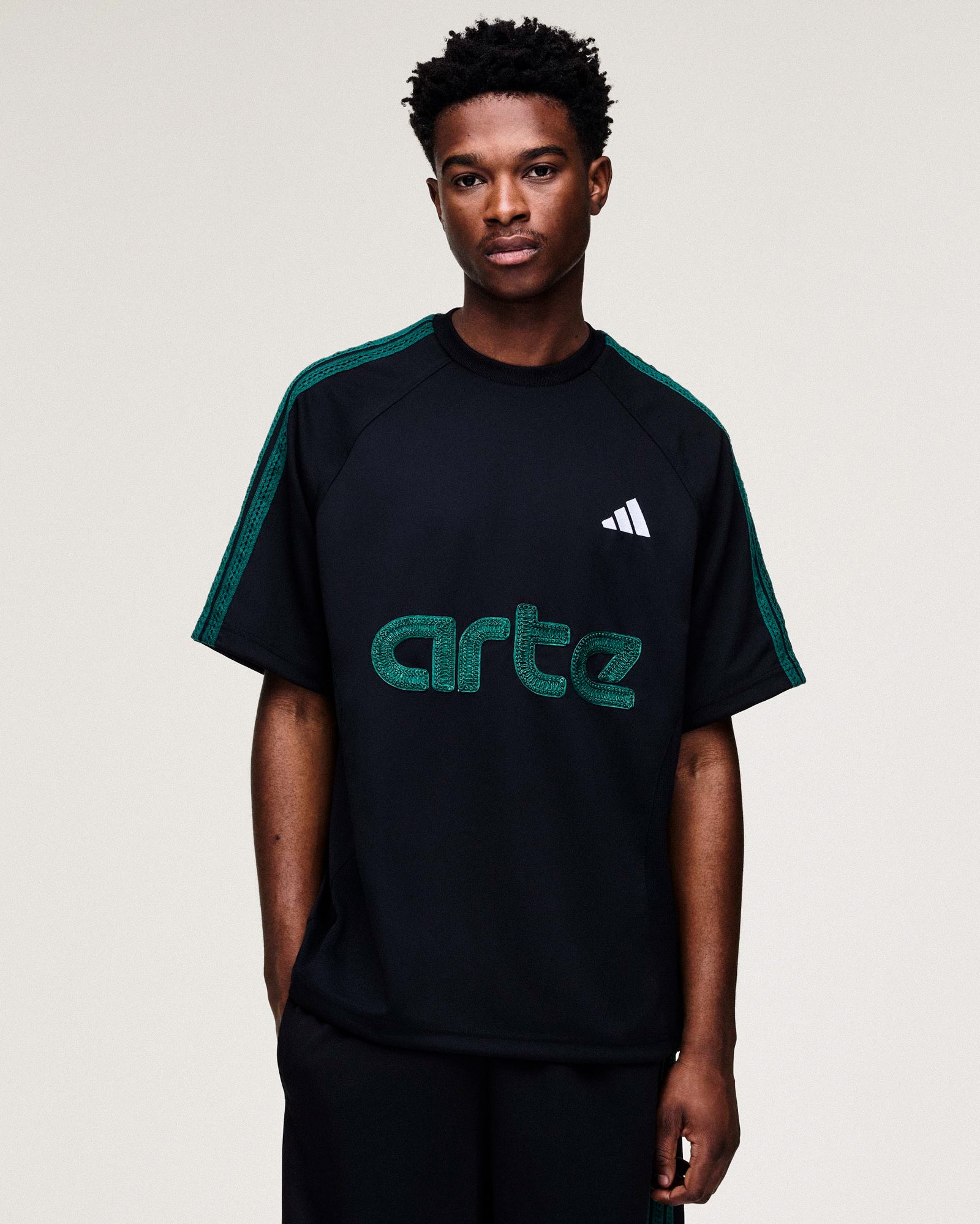 adidas Jersey Black T-Shirts KC9602 On Model Front View | Overkill
