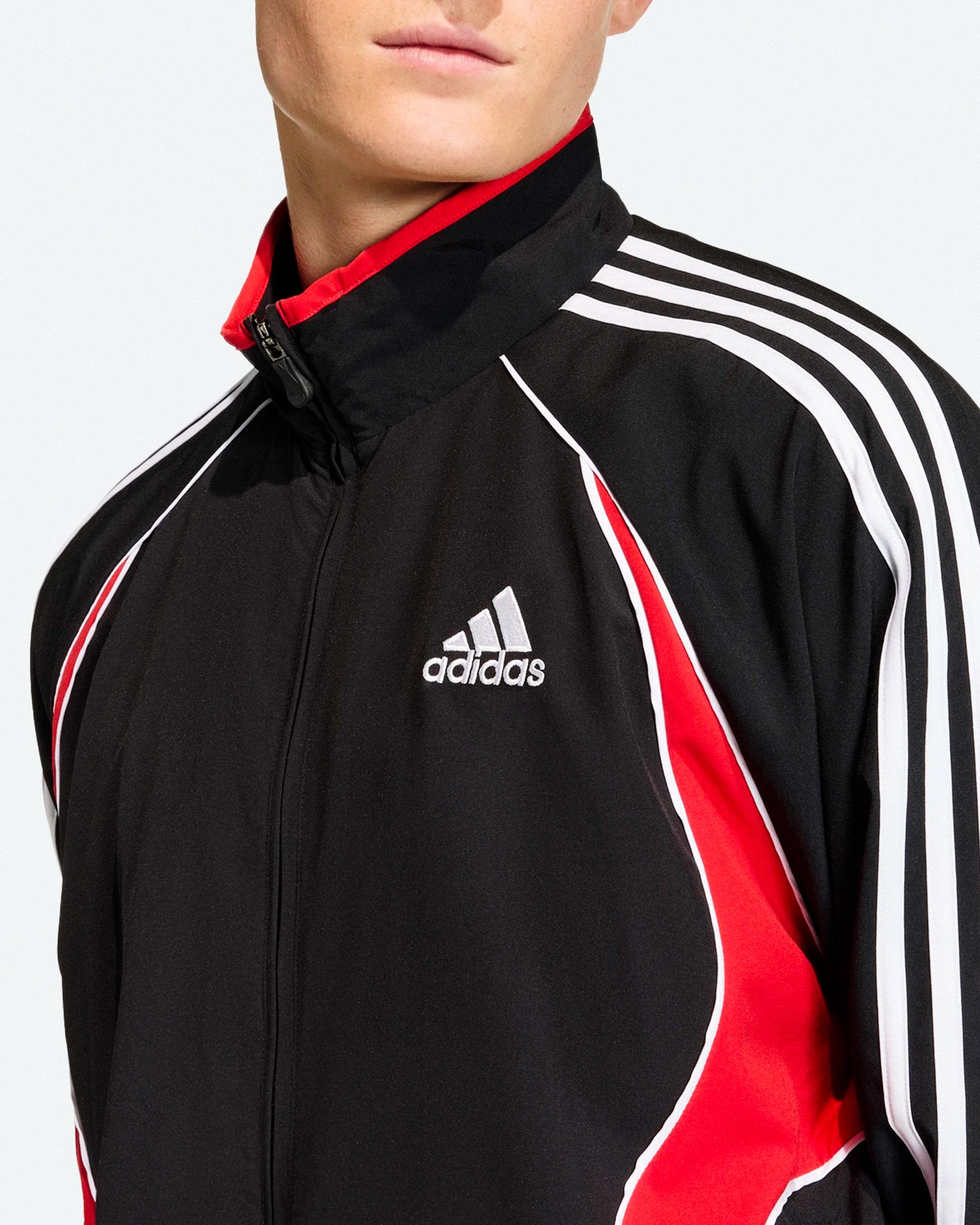 adidas Teamgeist Track Top Black / Better Scarlet Track Jackets KD5859 On Model Back View | Overkill