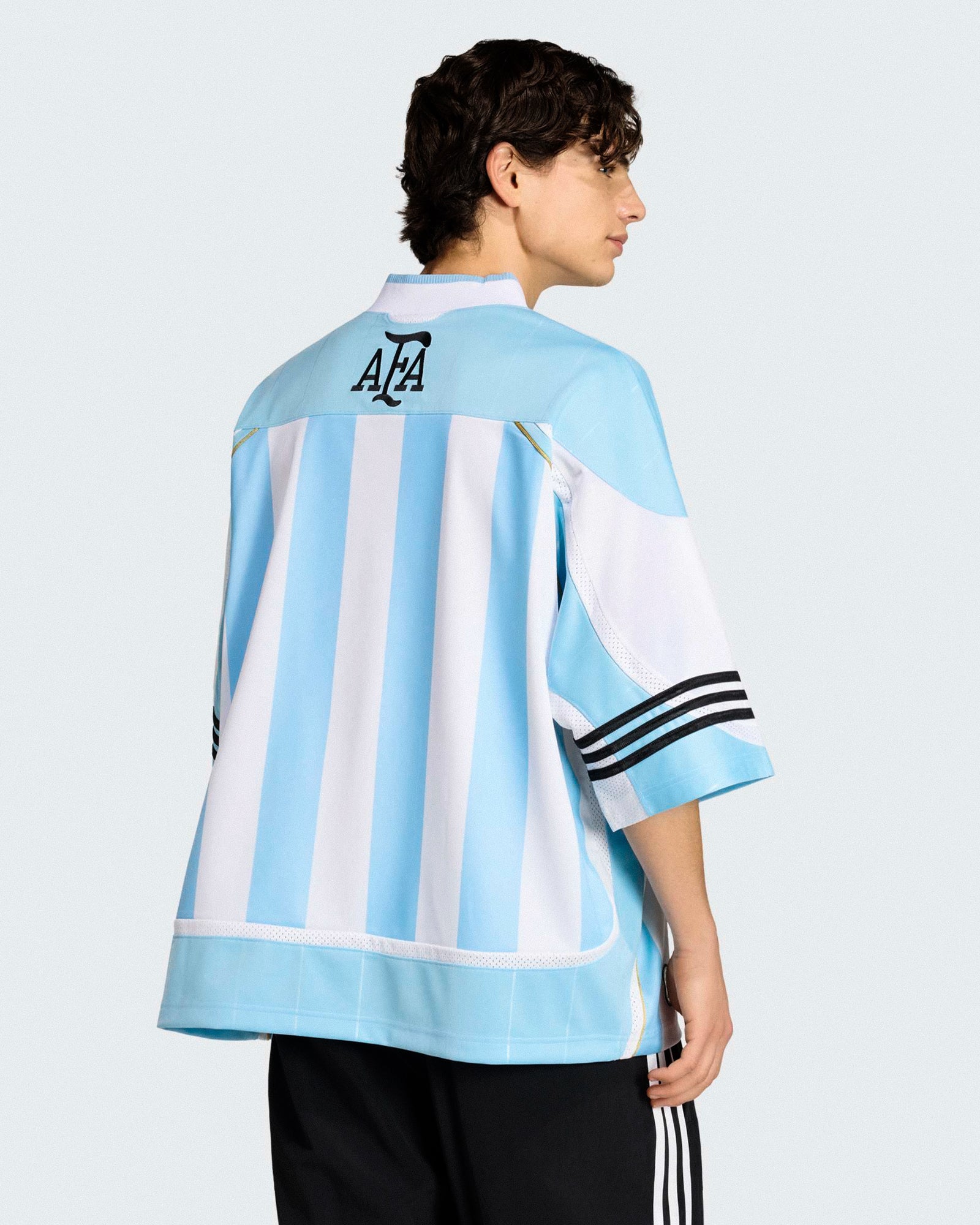 adidas AFA Argentina Bringback Remixed Jersey Clear Blue / White / Black T-Shirts KD5982 On Model Back View | Overkill