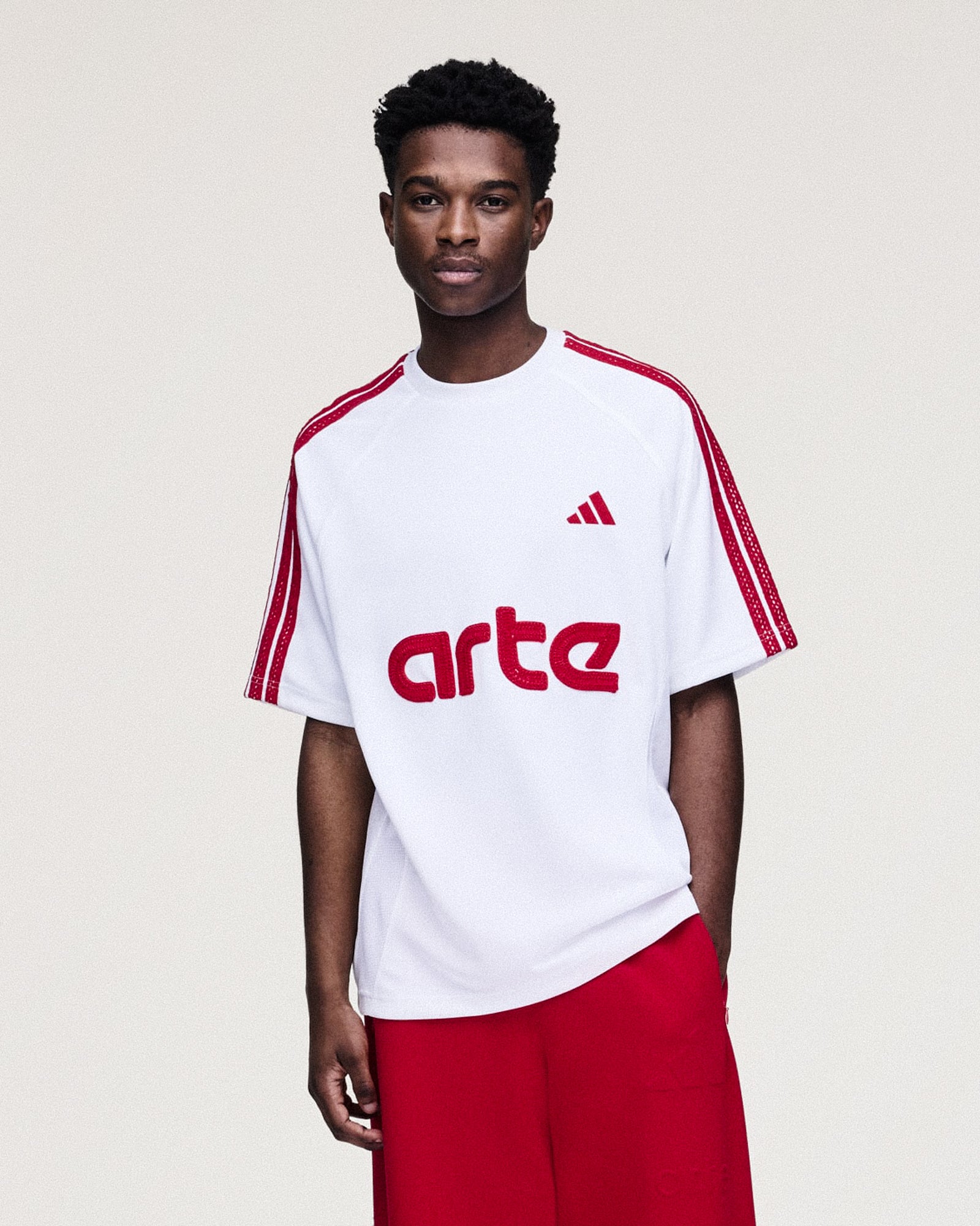 adidas Jersey White T-Shirts KD9315 On Model Front View | Overkill