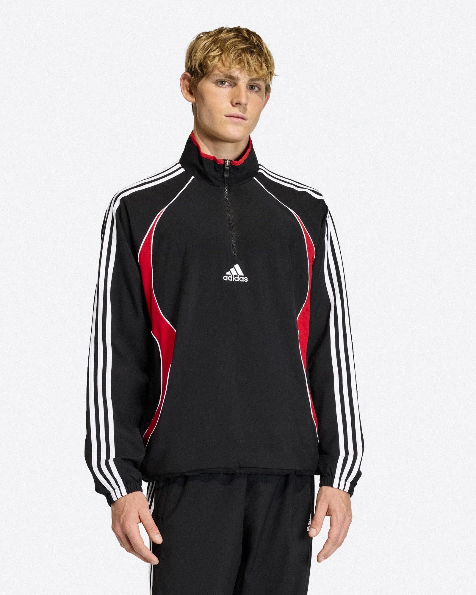 adidas Black / Better Scarlet Aurora Coffee Sweatshirts KE2765 On Model Front View | Overkill