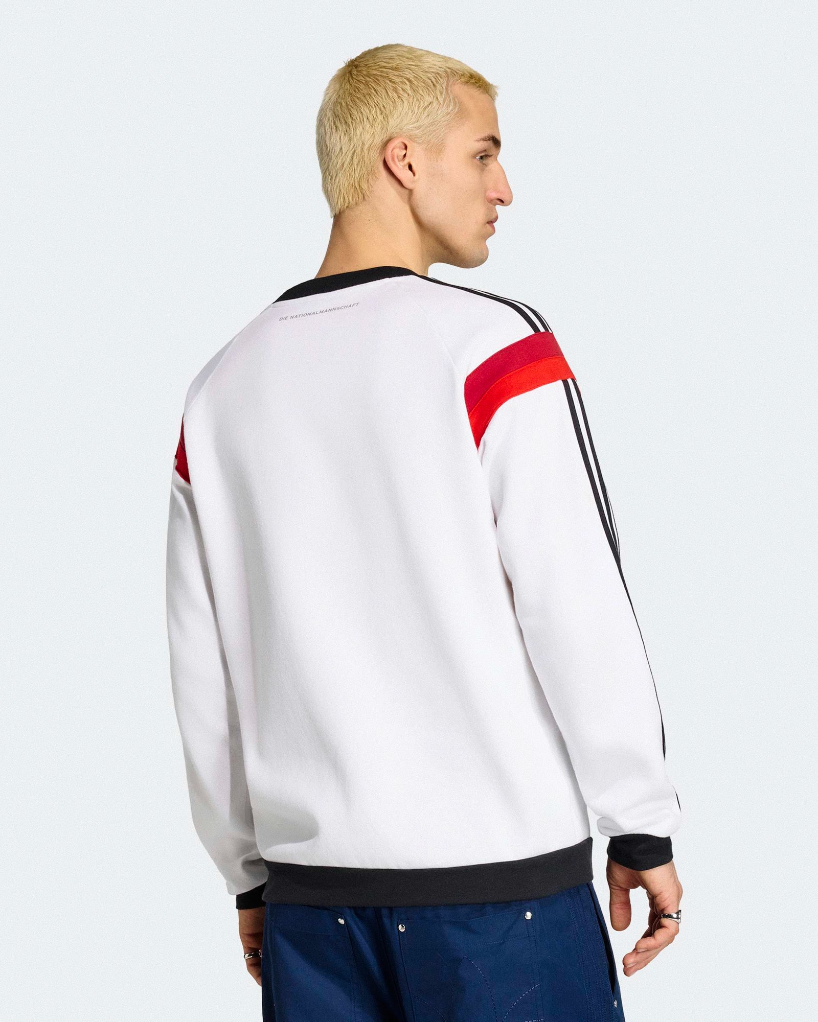 adidas DFB Germany Crew 14 White Sweatshirts KF2130 On Model Back View | Overkill