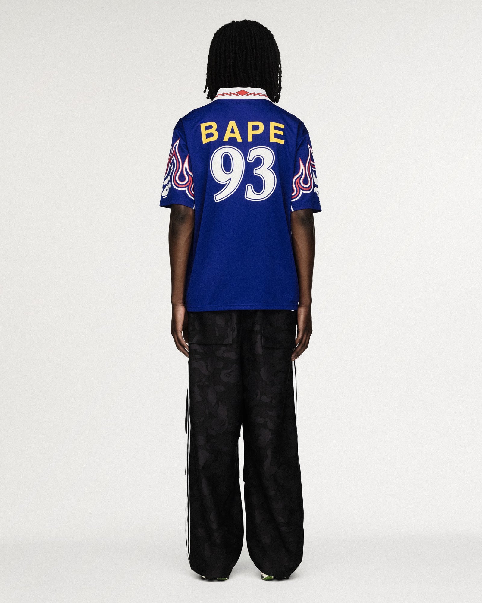 BAPE x adidas Jacquard Pants Black Casual Pants KF4918 On Model Back View | Overkill
