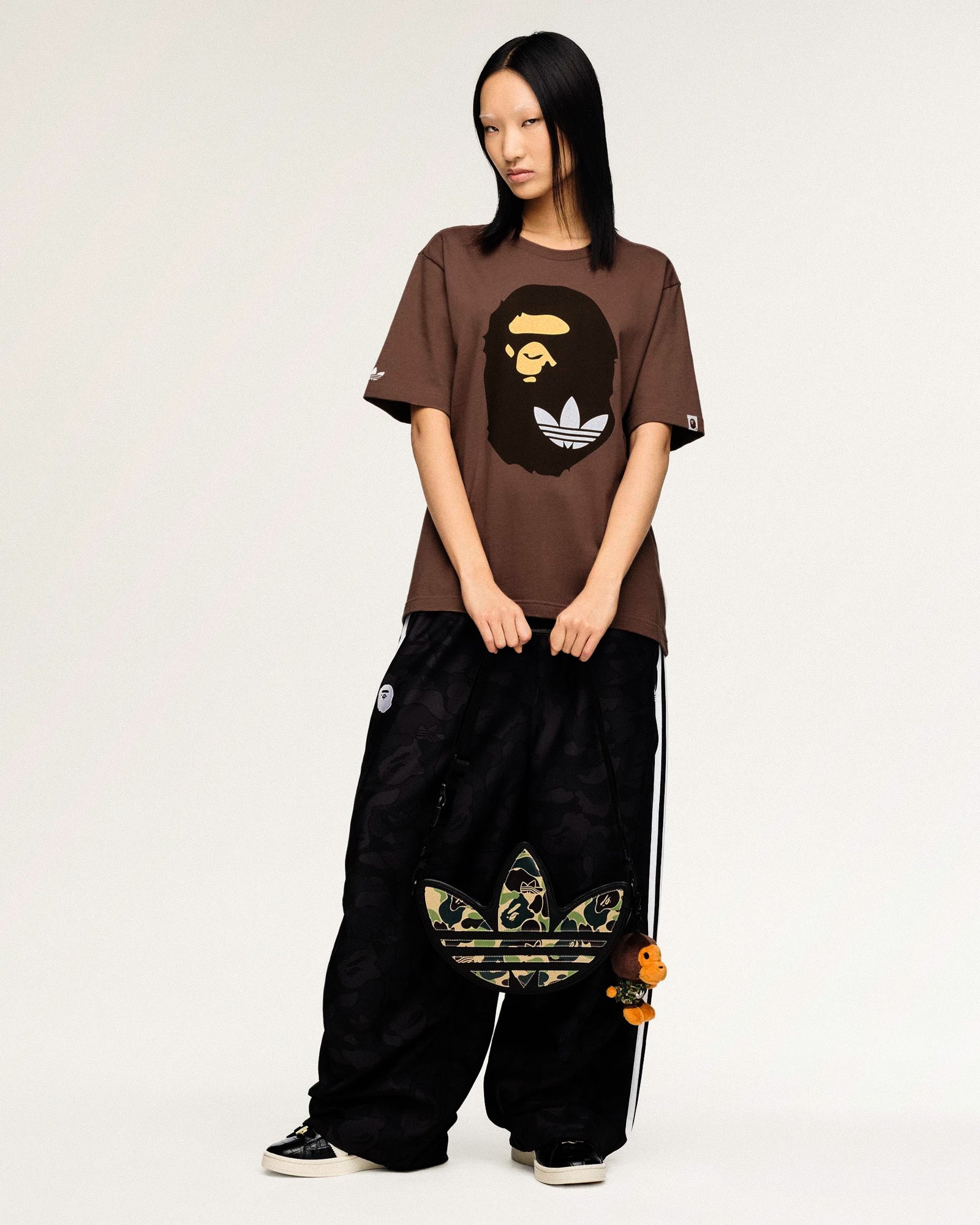 BAPE x adidas Trefoil Shoulder Bag Black Shoulder & Cross Body Bags KF4921 On Model View 1 | Overkill