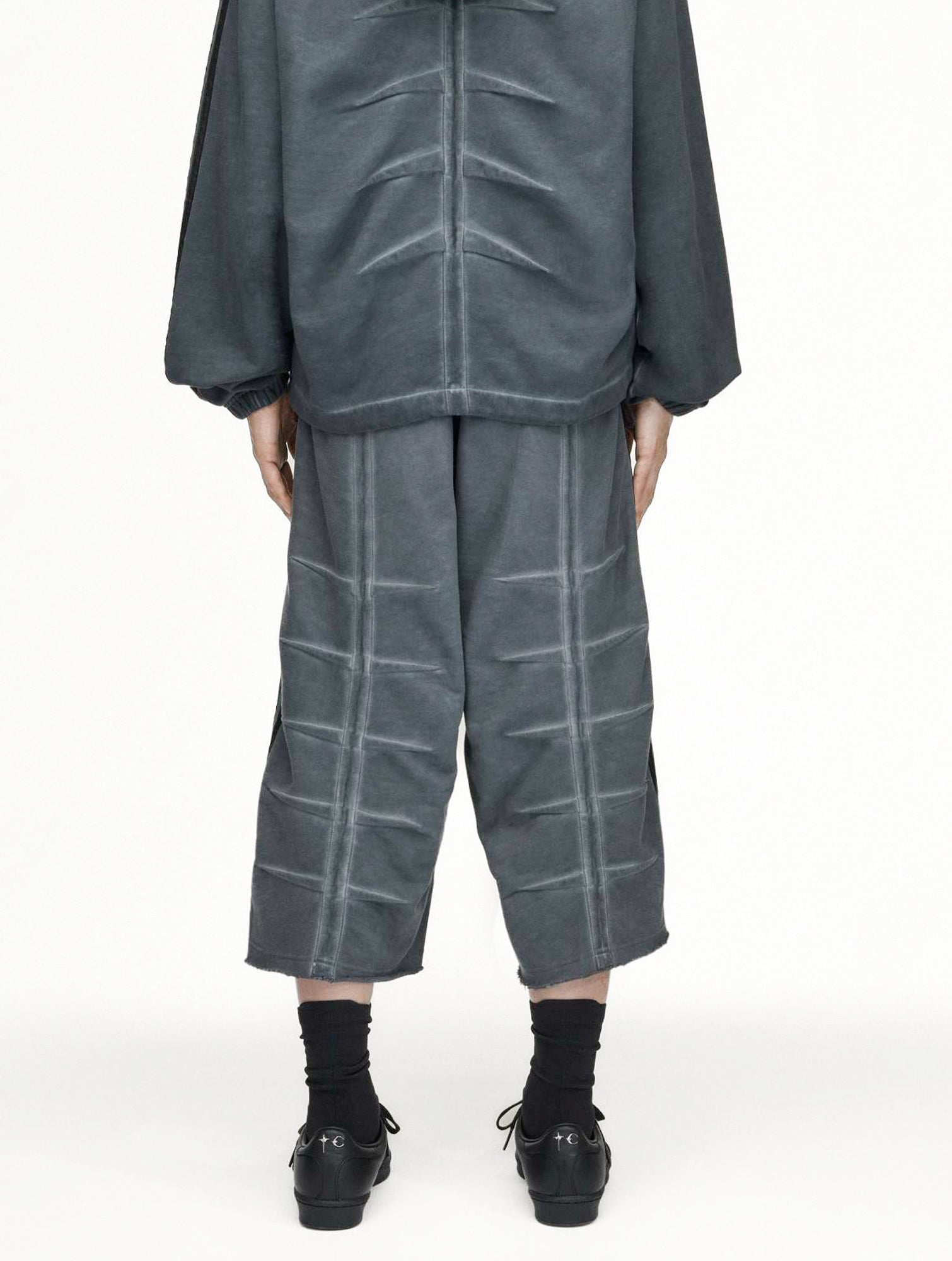 Thug Club x adidas TC Sweat Jort Black Shorts KF6587 On Model Back View | Overkill