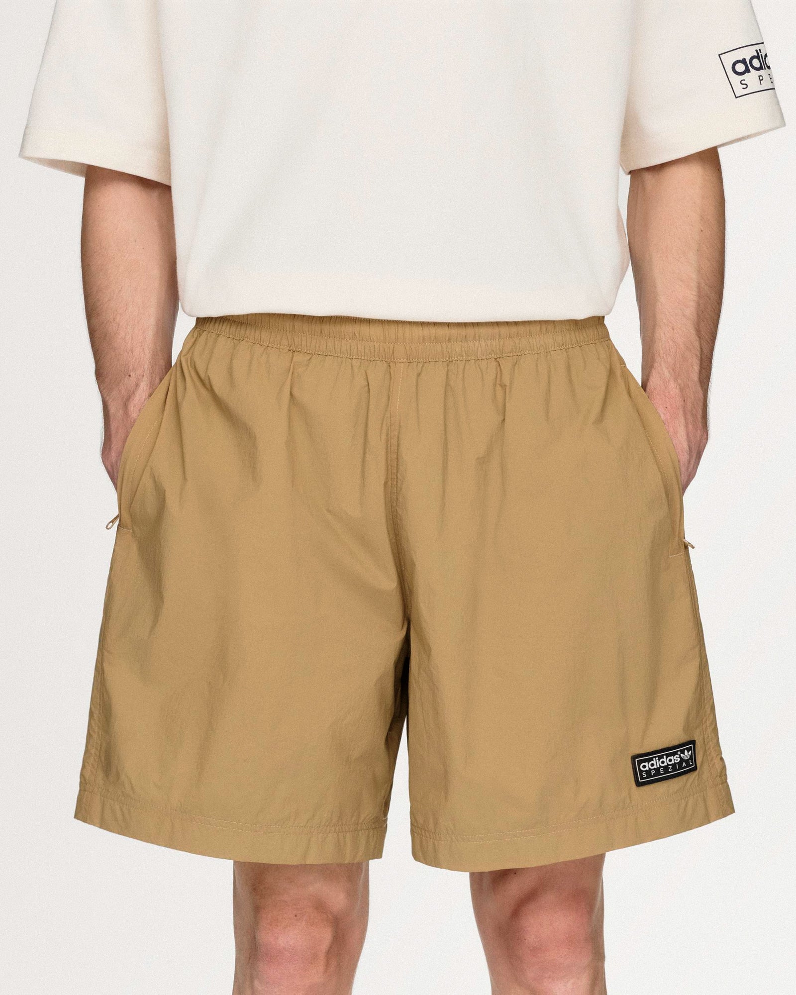 adidas Hudswell Shorts SPZL Cardboard Shorts KR2732 On Model Front View | Overkill
