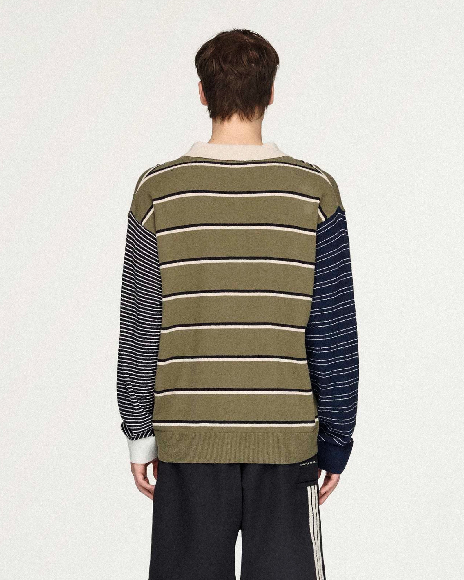 Song for the Mute x adidas LS Tee Olive Strata / Alumina / Black Longsleeves KS1343 On Model Back View | Overkill