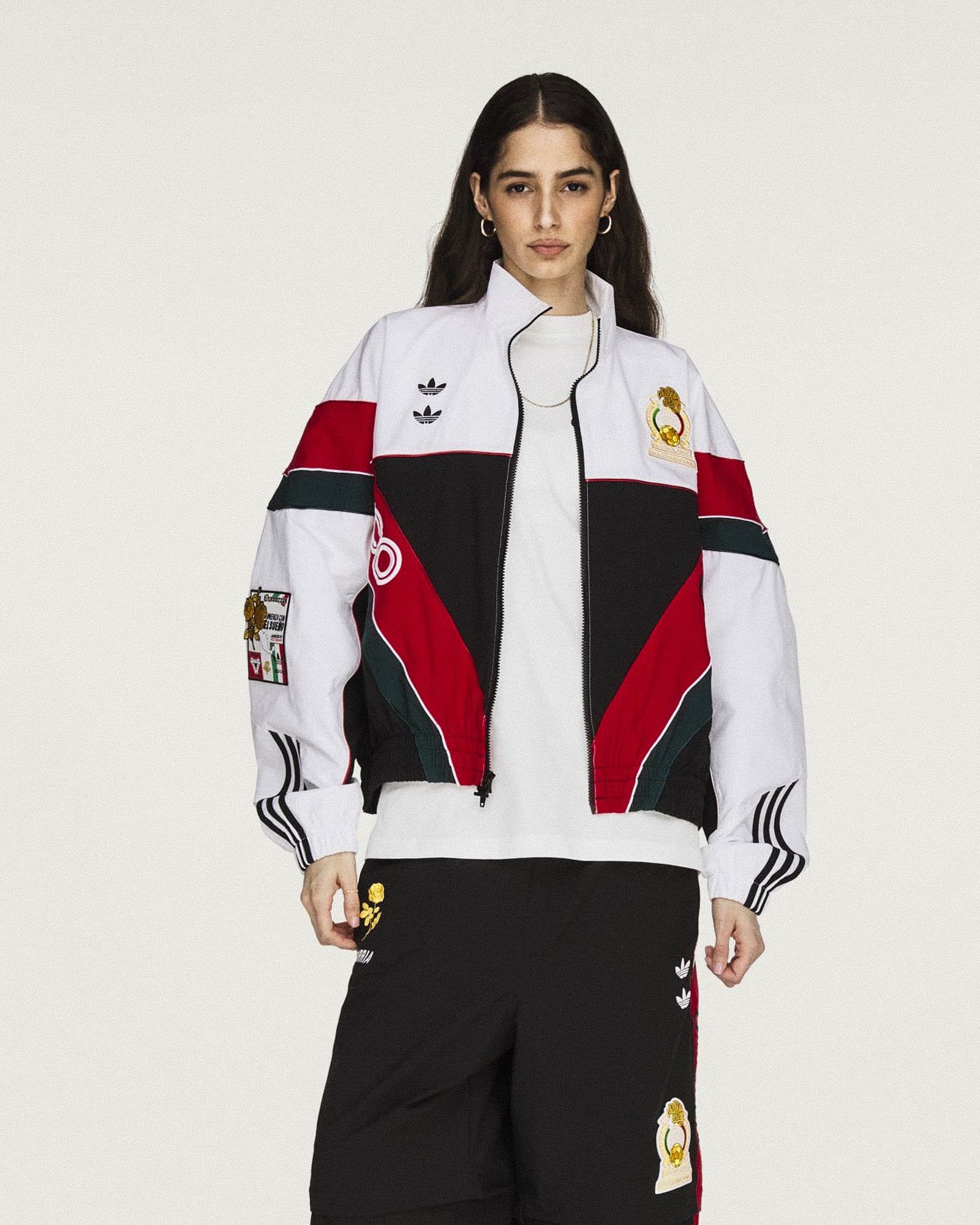 Willy Chavarria x adidas Woven Track Jacket White / Black Track Jacket KU7797 Model Detail 1 | Overkill