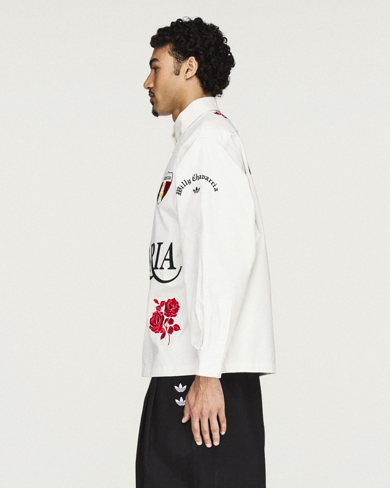 Willy Chavarria x adidas Button Up Shirt Off White Shirt KV1980 Style Inspiration | Overkill