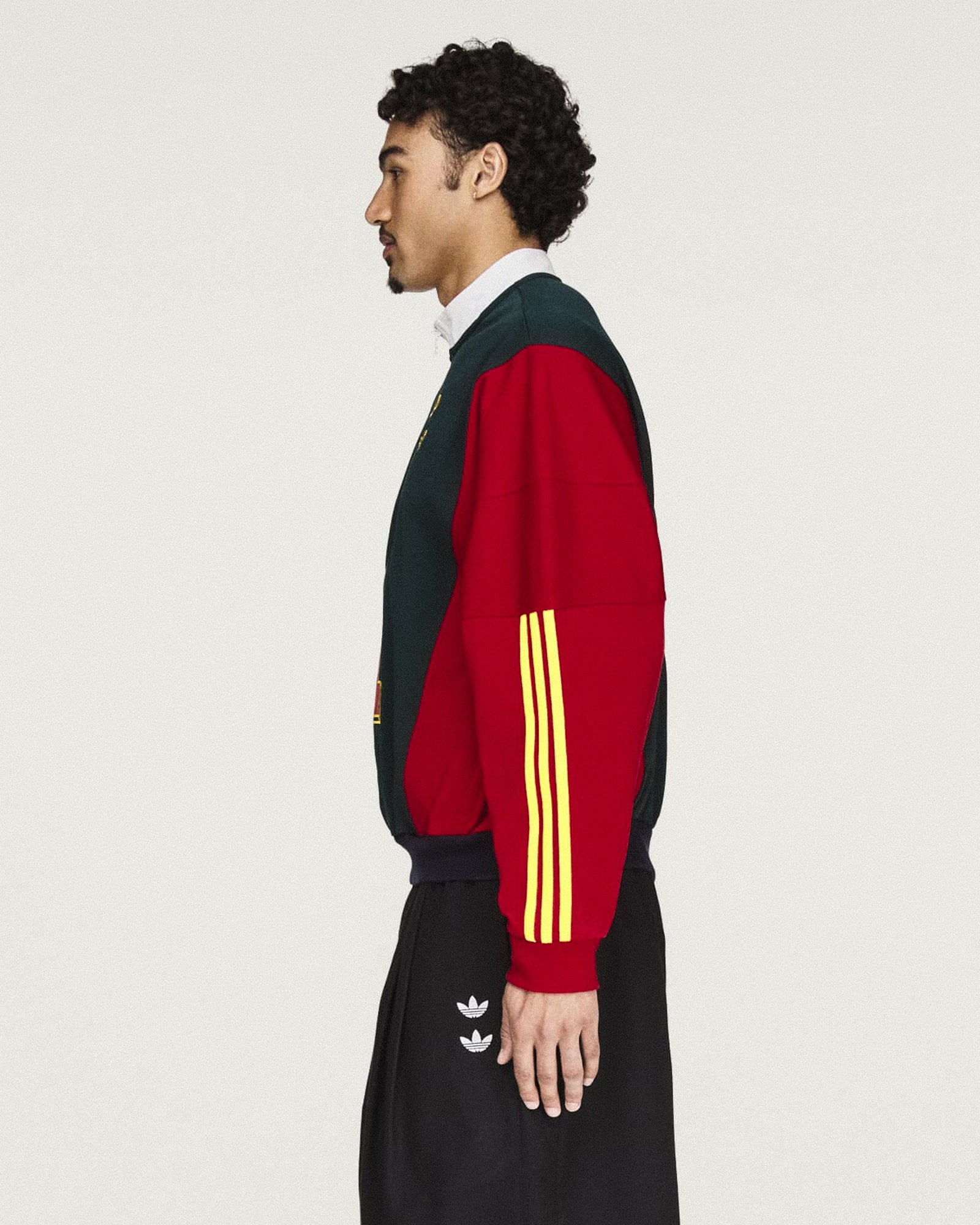 Willy Chavarria x adidas Watsonville Sweatshirt Aurora Ivy / Legend Ink / Better Scarlet Sweatshirts KV1996 Style Inspiration | Overkill