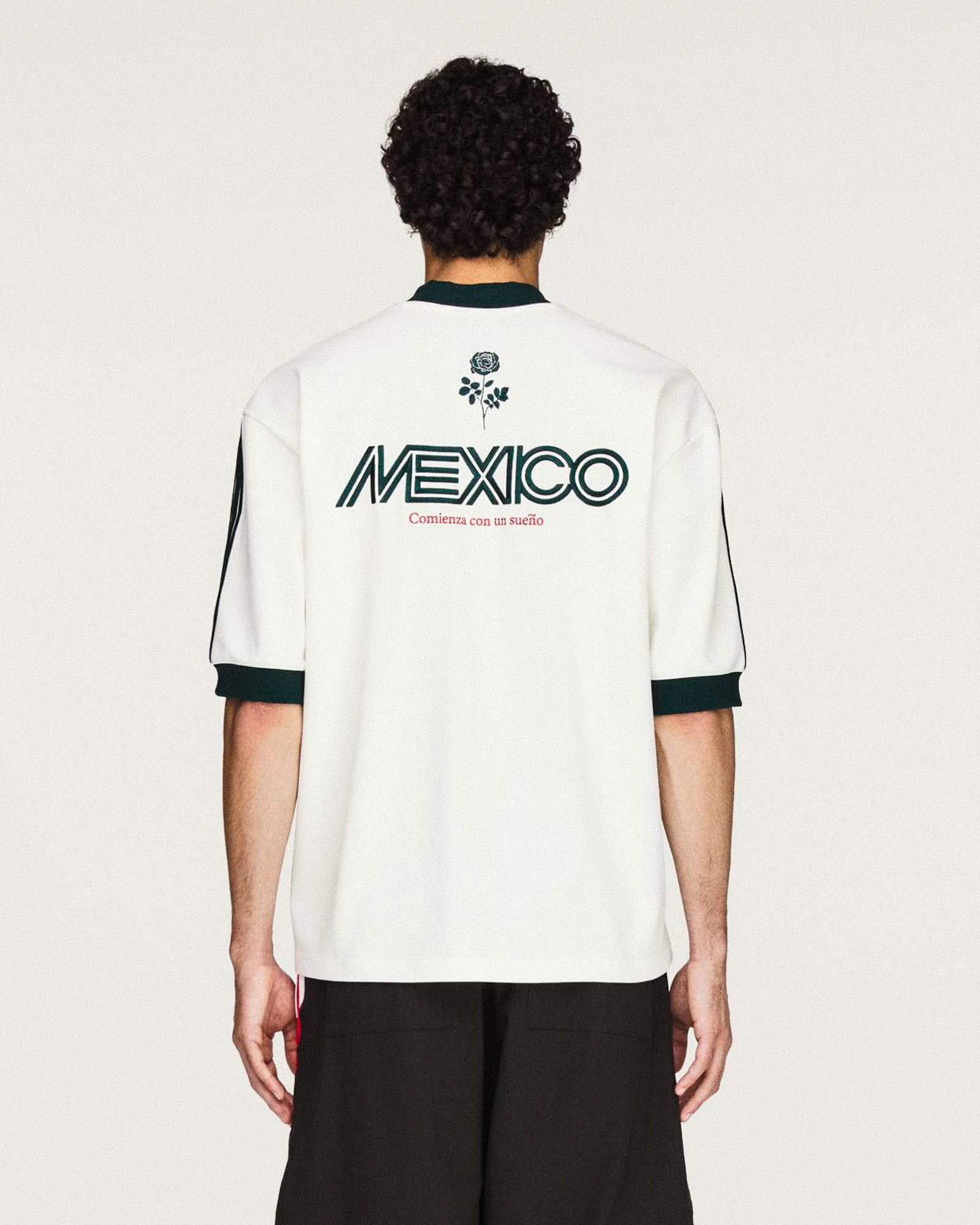 Willy Chavarria x adidas Soccer Tee Off White T-Shirt KY7708 On Model Back View | Overkill