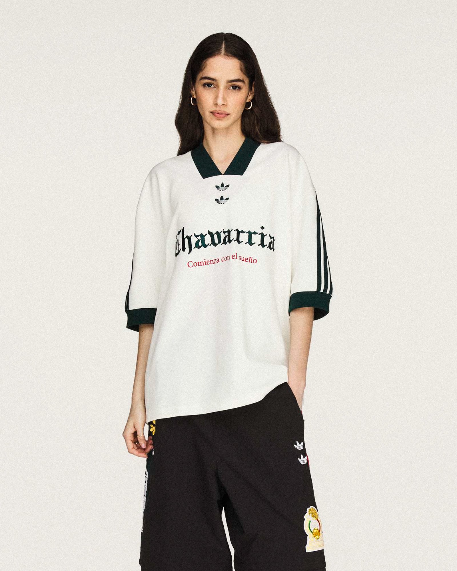 Willy Chavarria x adidas Soccer Tee Off White T-Shirt KY7708 Model Detail 1 | Overkill