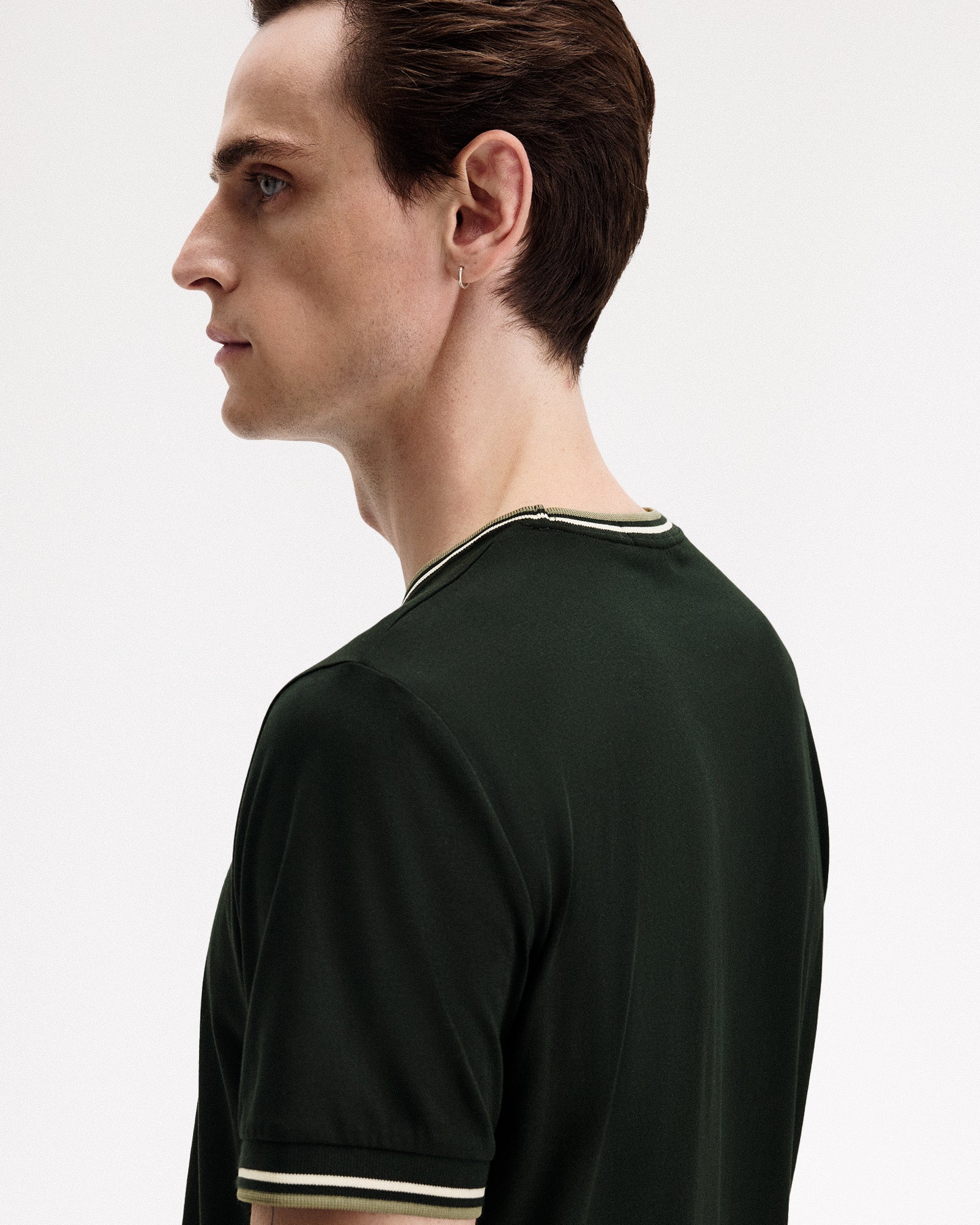Fred Perry Twin Tipped T-Shirt Night Green / Light Ecru / Olive Mint T-Shirts Detail view 1 | Overkill