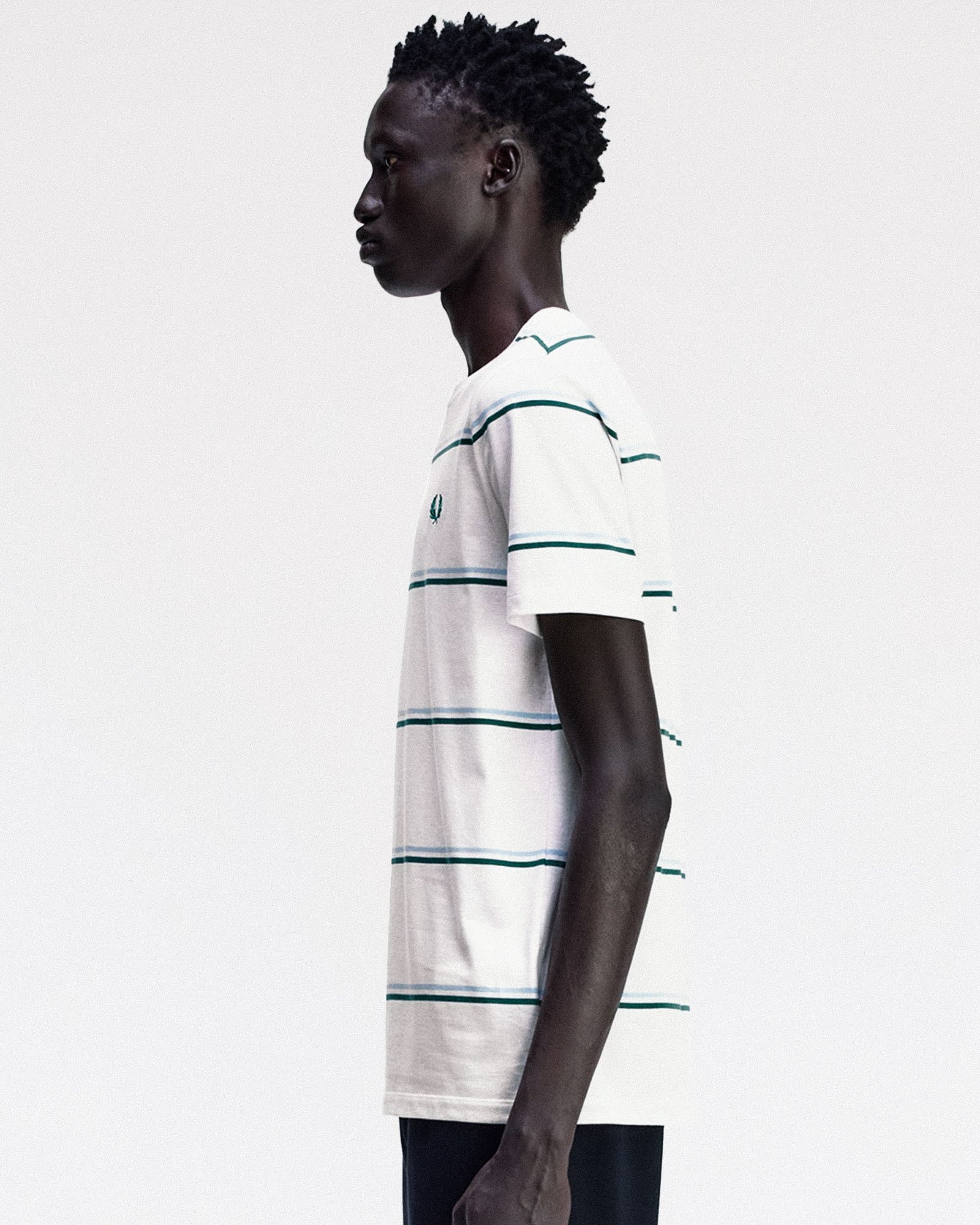 Fred Perry Fine Tripe T-Shirt Snow White T-Shirts M1734-129 Style Inspiration | Overkill