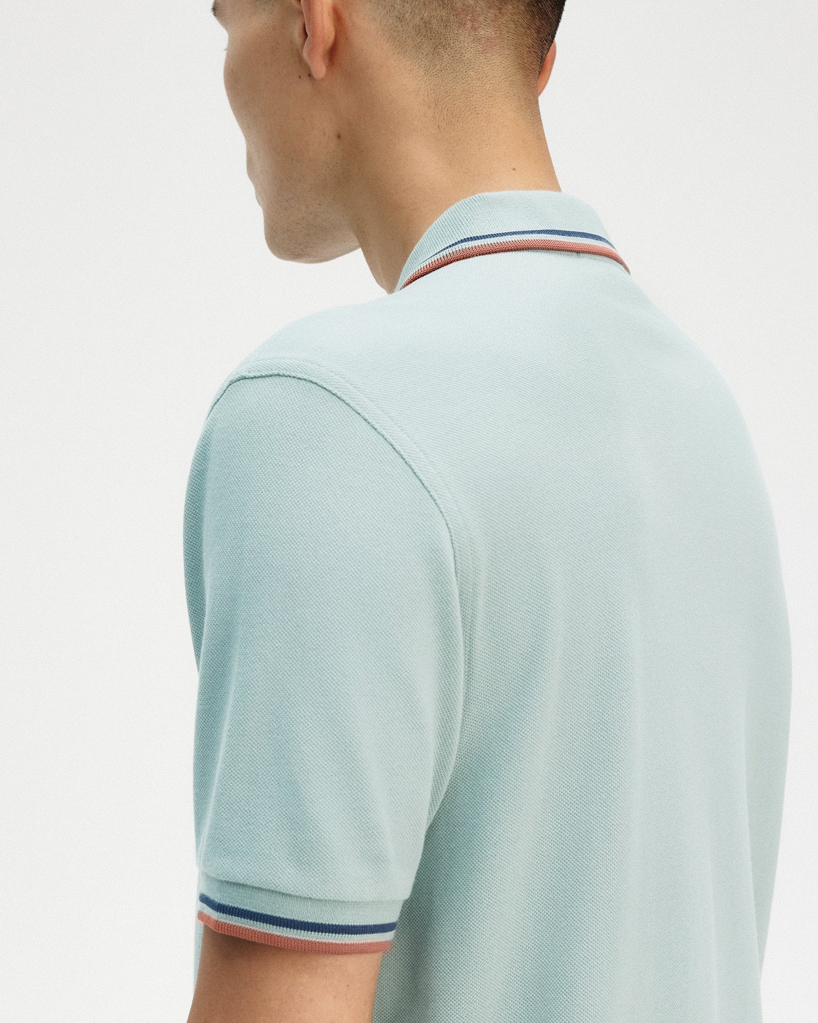 Fred Perry Twin Tipped Fred Perry Shirt Silver Blue / Tennis Blue / Cinnamon Polo Shirts Detailfoto | Overkill